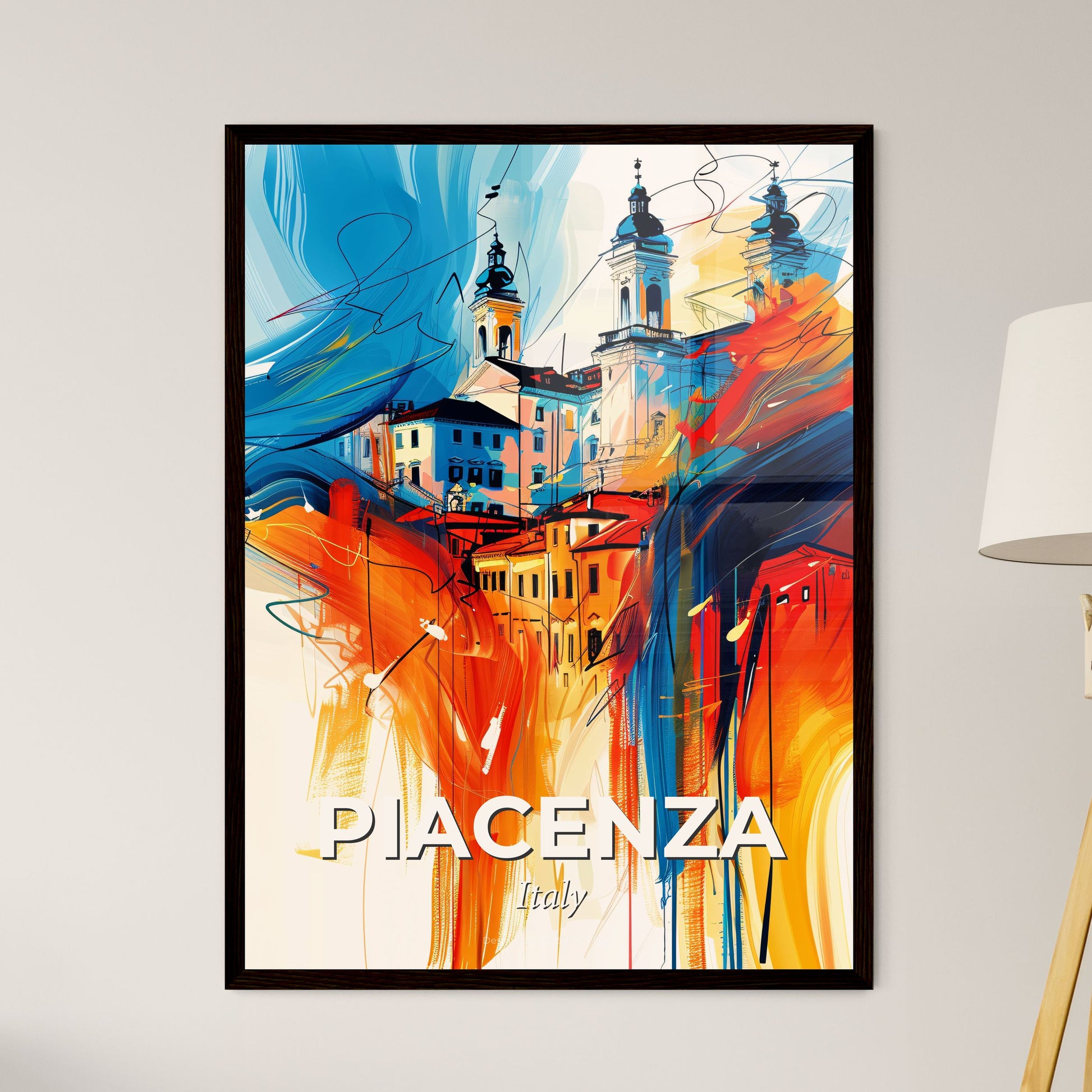 Vibrant Piacenza, Italy - A Painting Of A Building