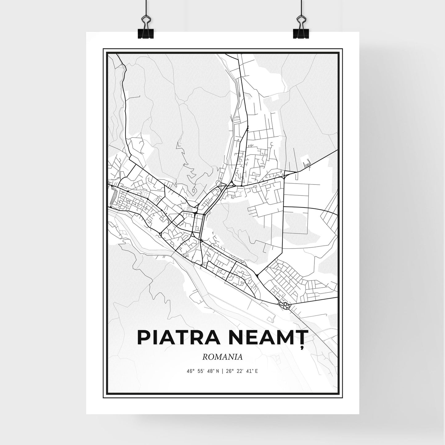 Piatra Neamț Romania - Premium City Map Poster