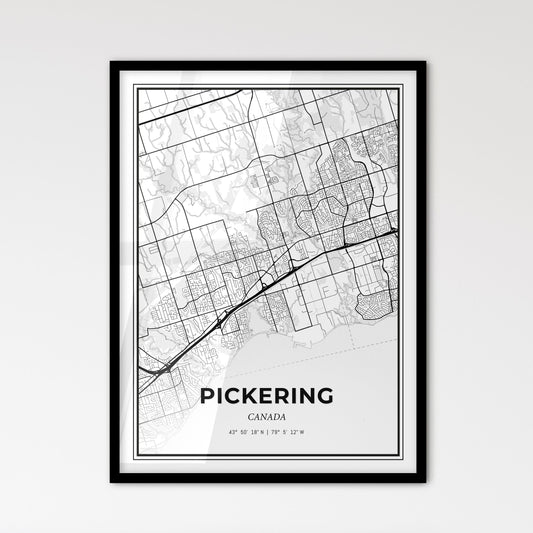 Pickering Canada - Scandinavian Style City Map for Modern Home Decor