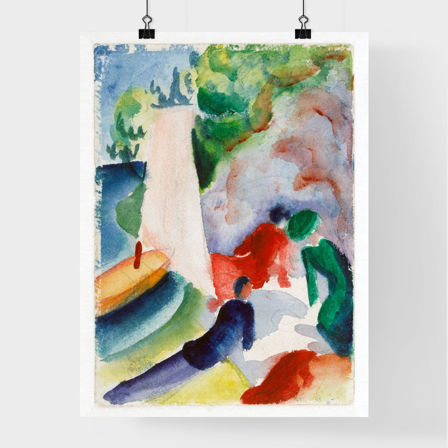 Picnic on the Beach by August Macke Poster