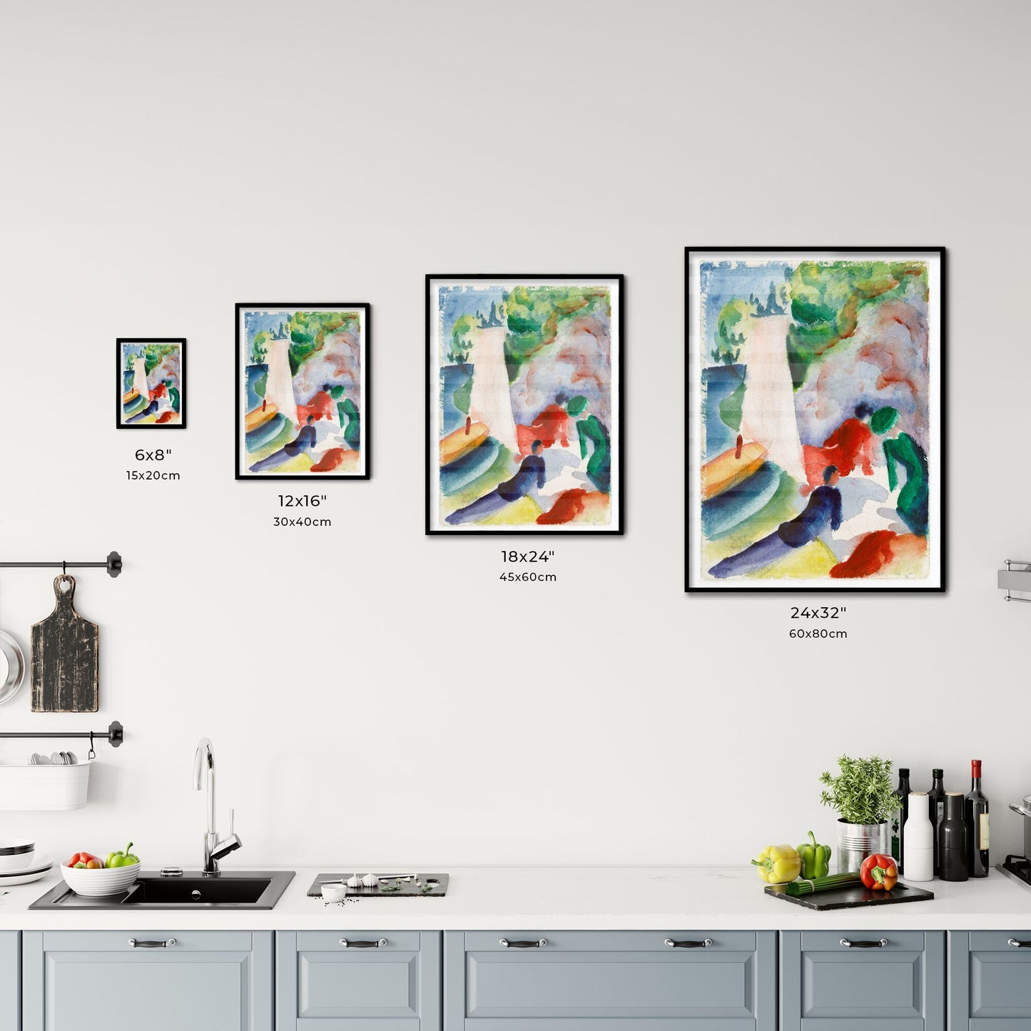 Picnic on the Beach by August Macke Size Chart