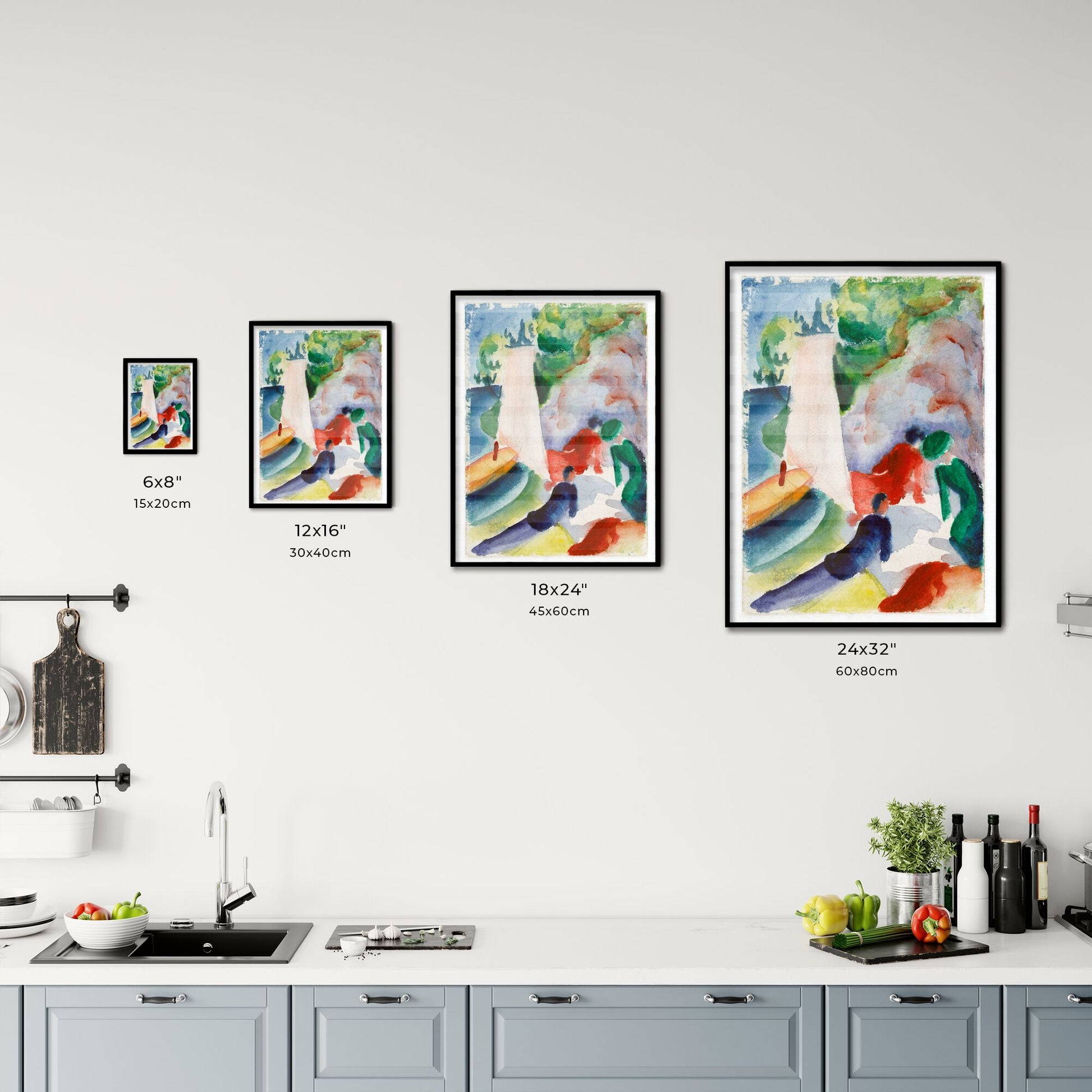 Picnic on the Beach by August Macke Size Chart