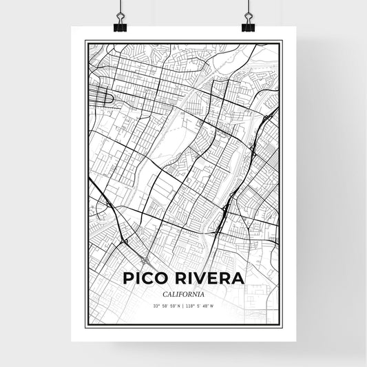 Pico Rivera California - Premium City Map Poster