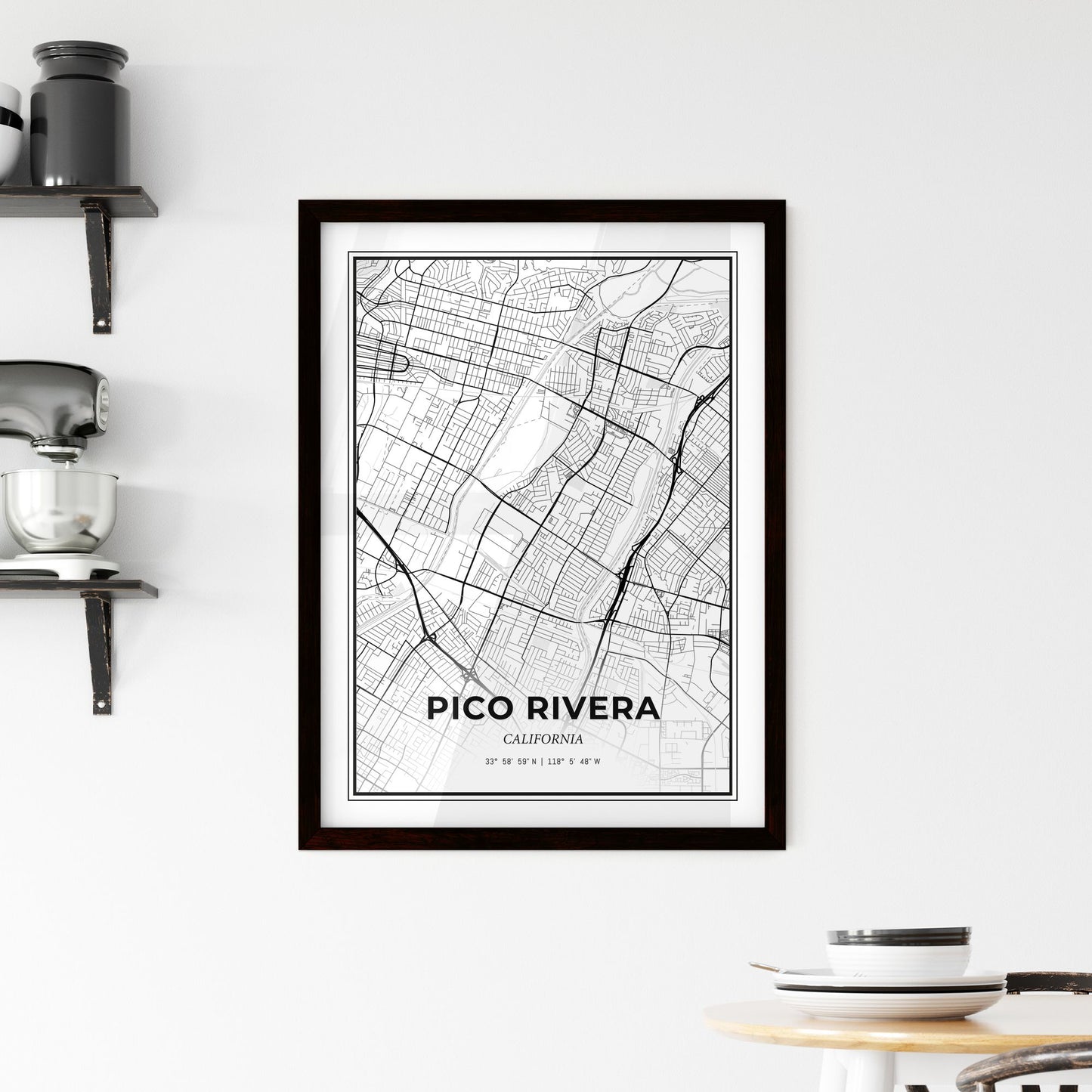 Pico Rivera California - Minimal City Map