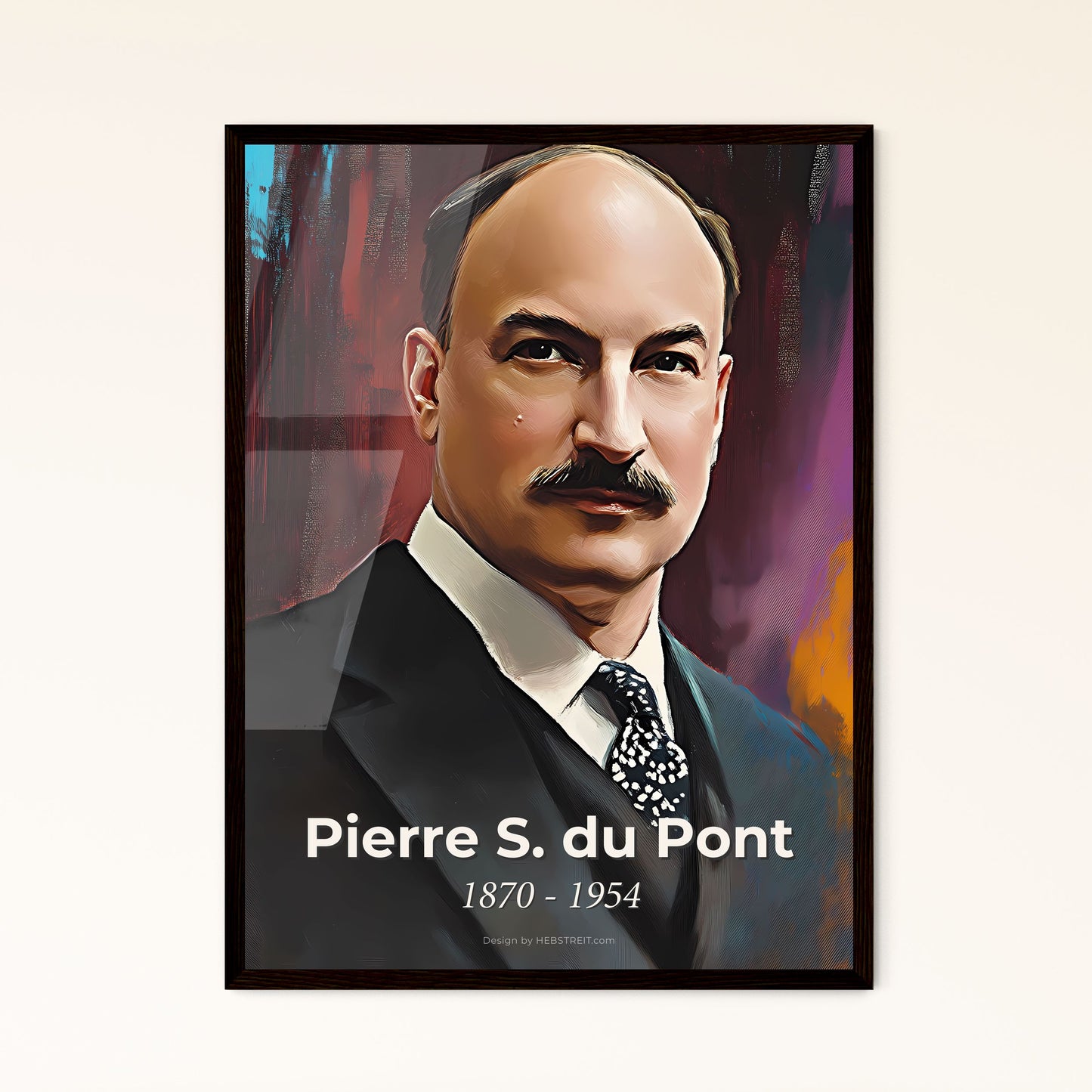 Portrait of Pierre S. du Pont, 1870 - 1954. Impressionistic painting of a man with a mustache.