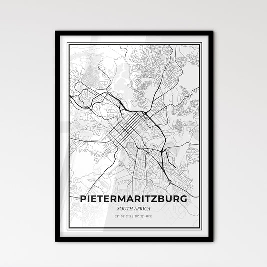 Pietermaritzburg South Africa - Scandinavian Style City Map for Modern Home Decor