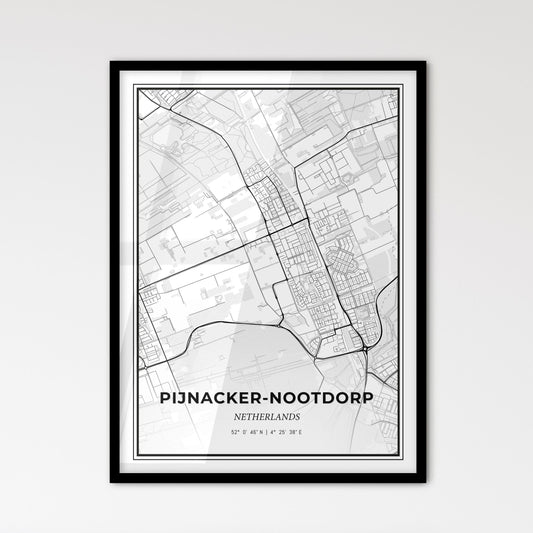  Pijnacker-Nootdorp Netherlands - Scandinavian Style City Map for Modern Home Decor