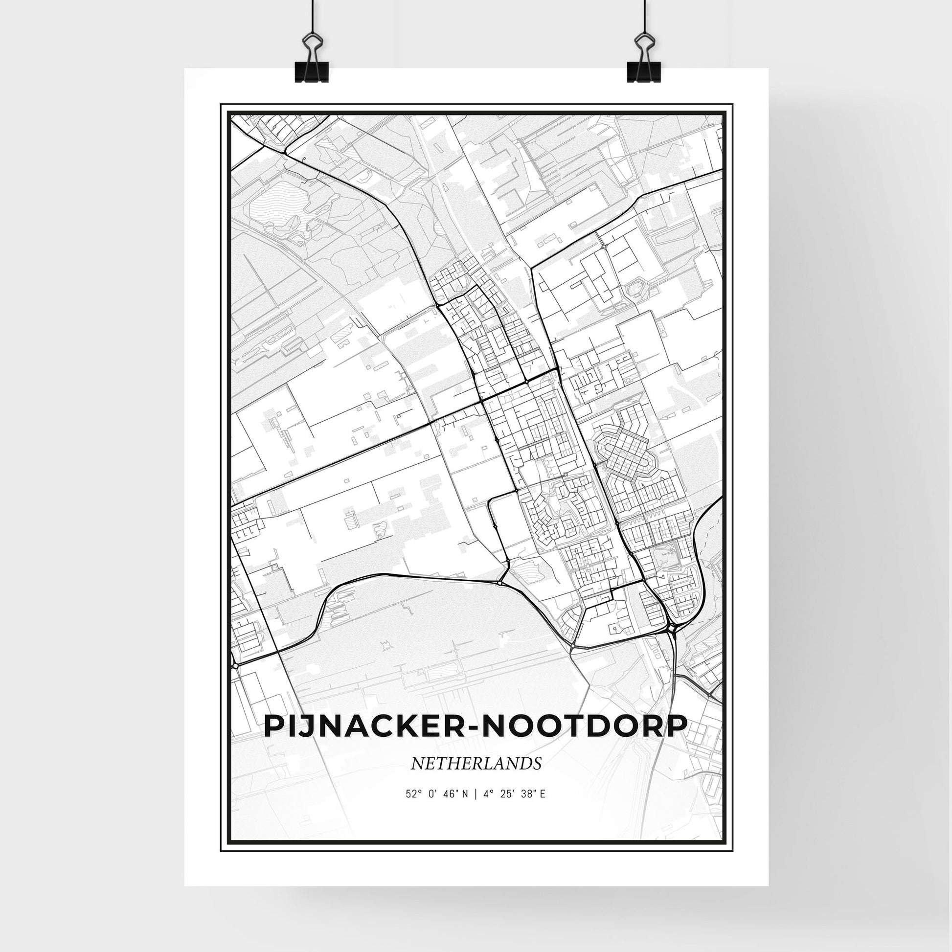  Pijnacker-Nootdorp Netherlands - Premium City Map Poster