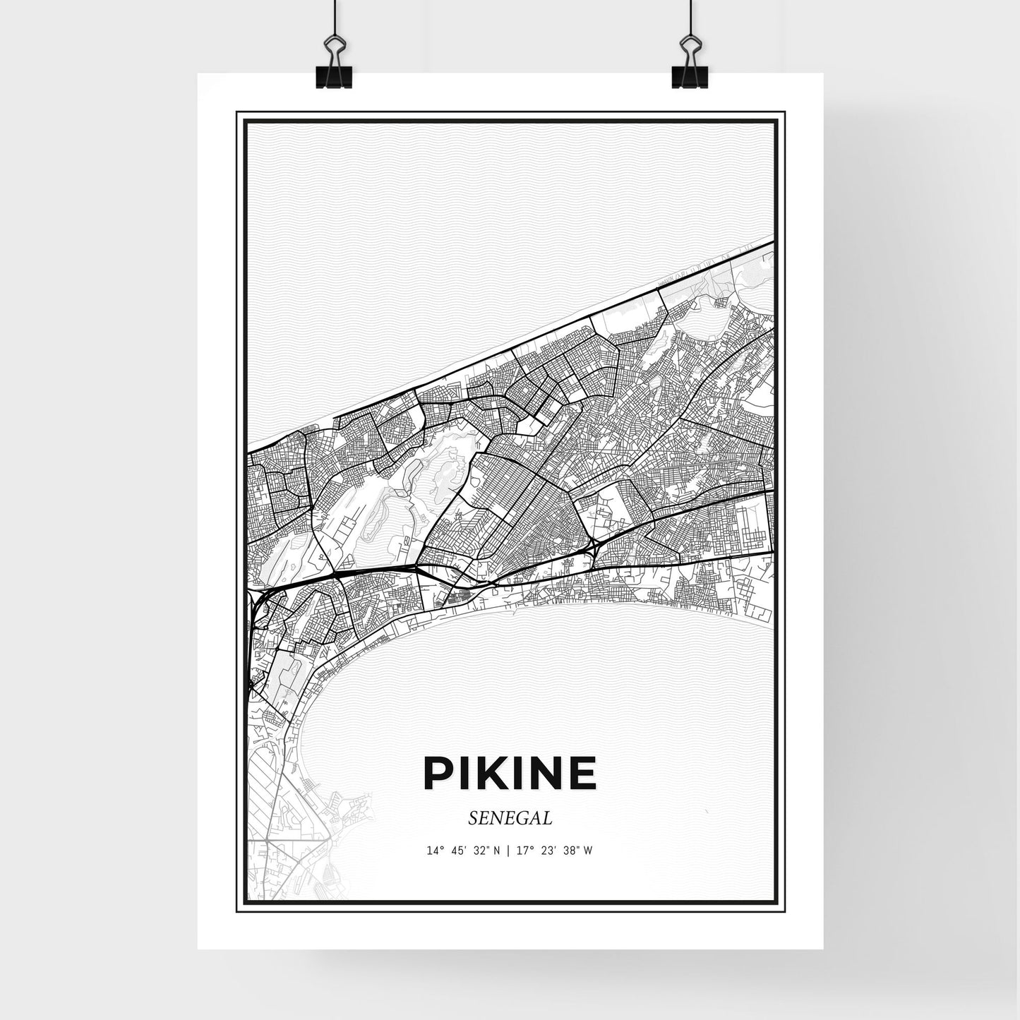 Pikine Senegal - Premium City Map Poster