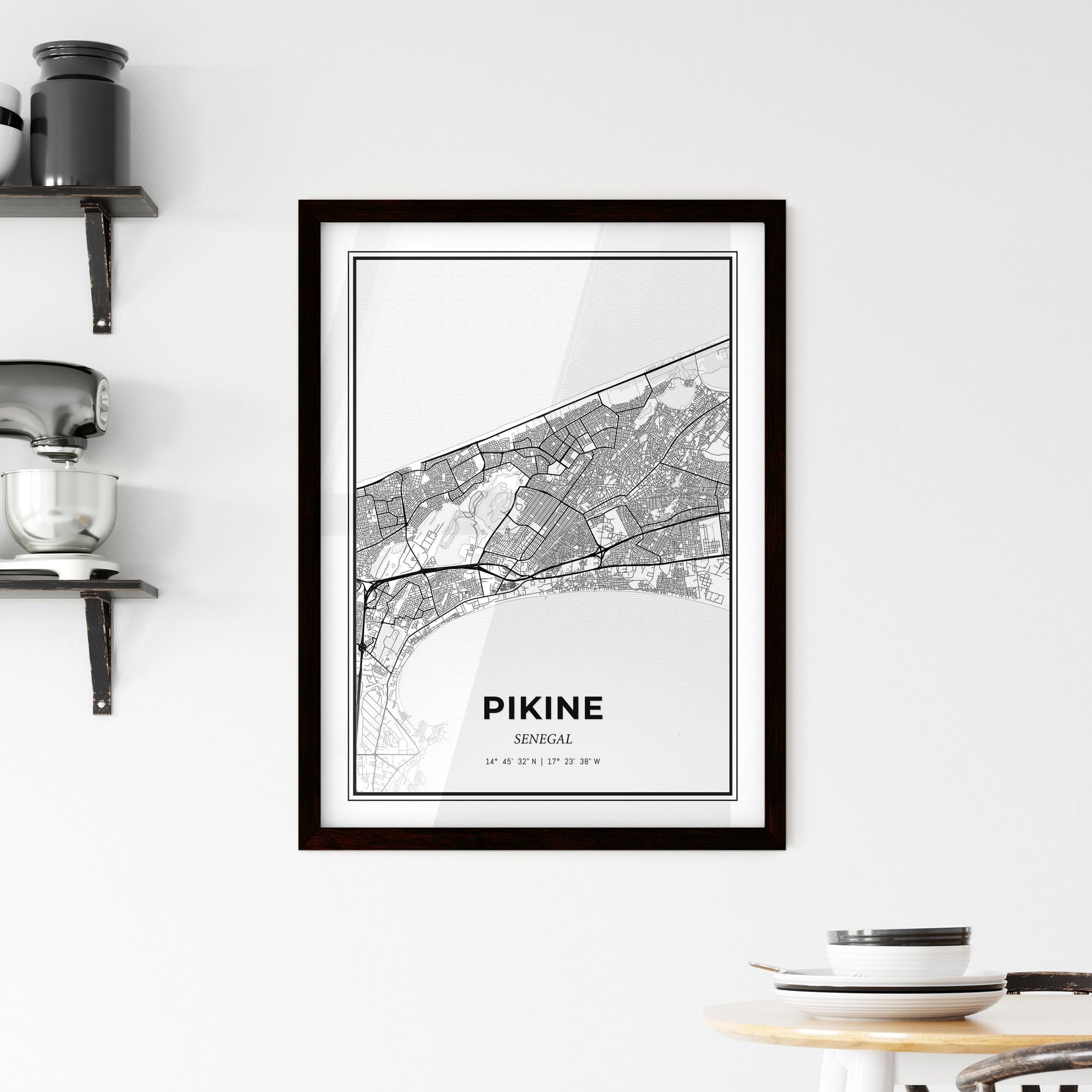 Pikine Senegal - Minimal City Map