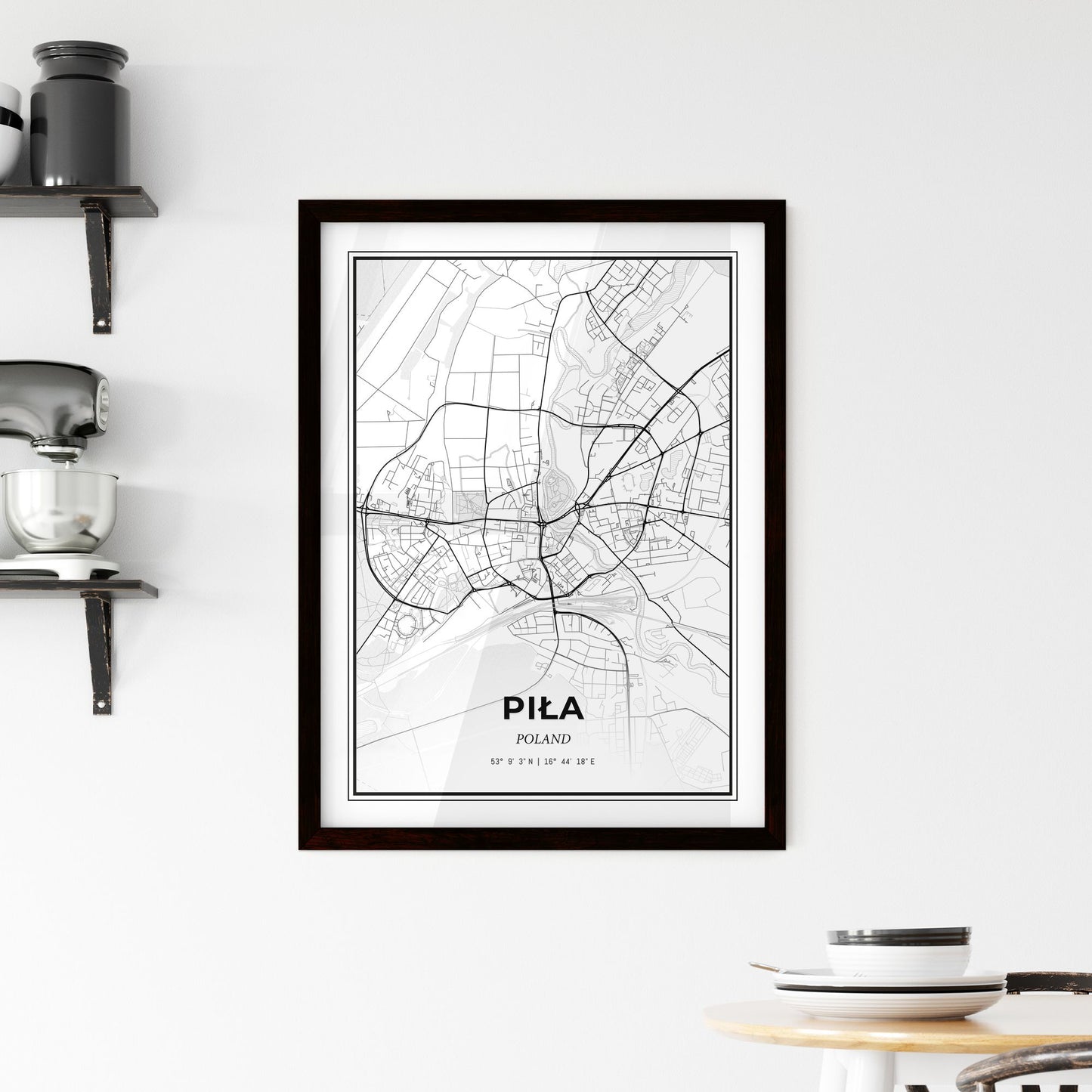 Piła Poland - Minimal City Map