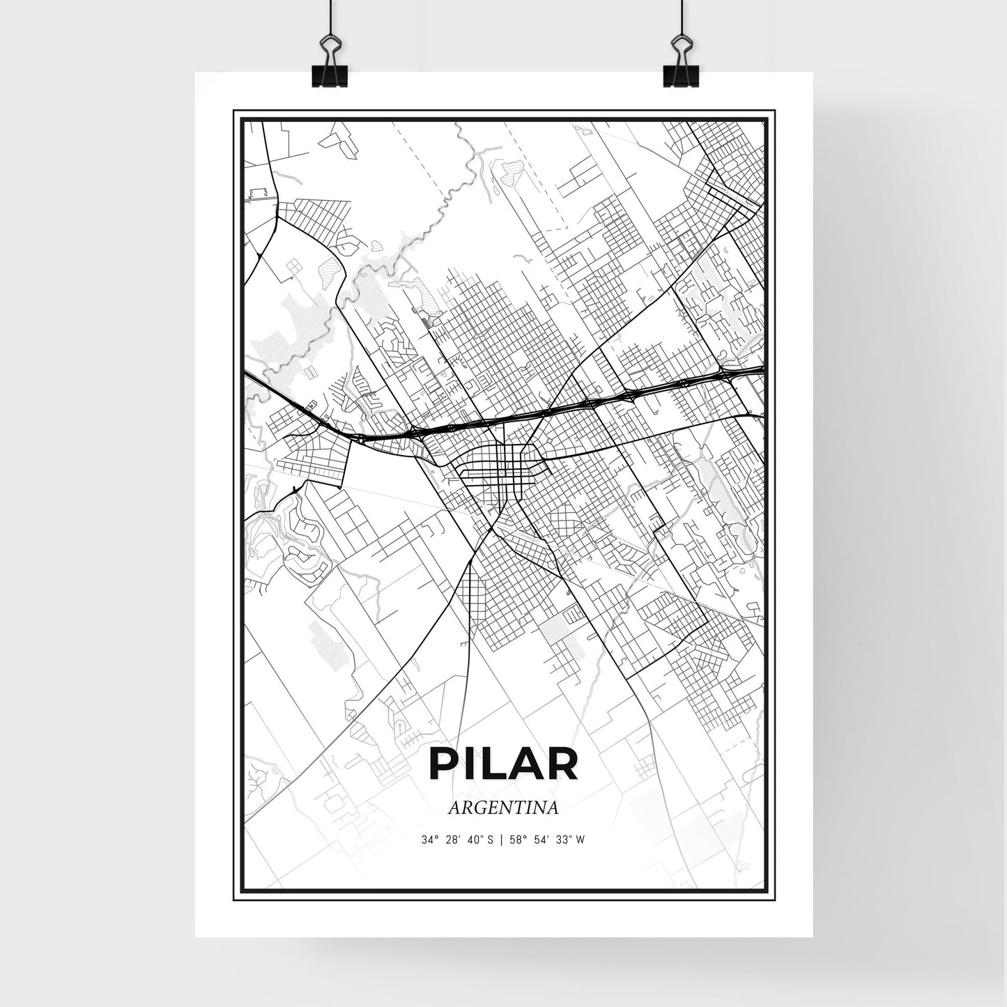 Pilar Argentina - Premium City Map Poster