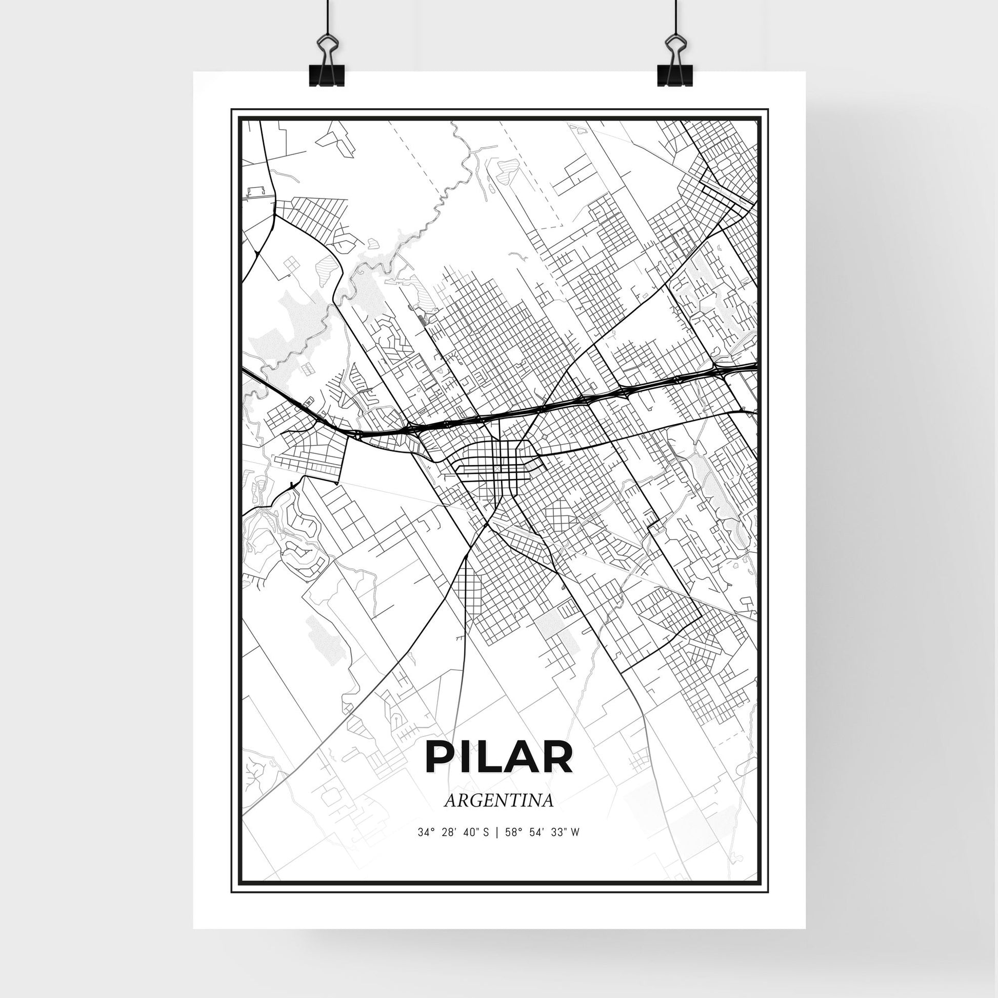 Pilar Argentina - Premium City Map Poster