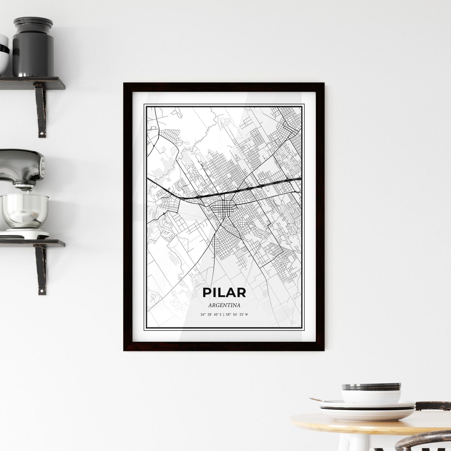 Pilar Argentina - Minimal City Map