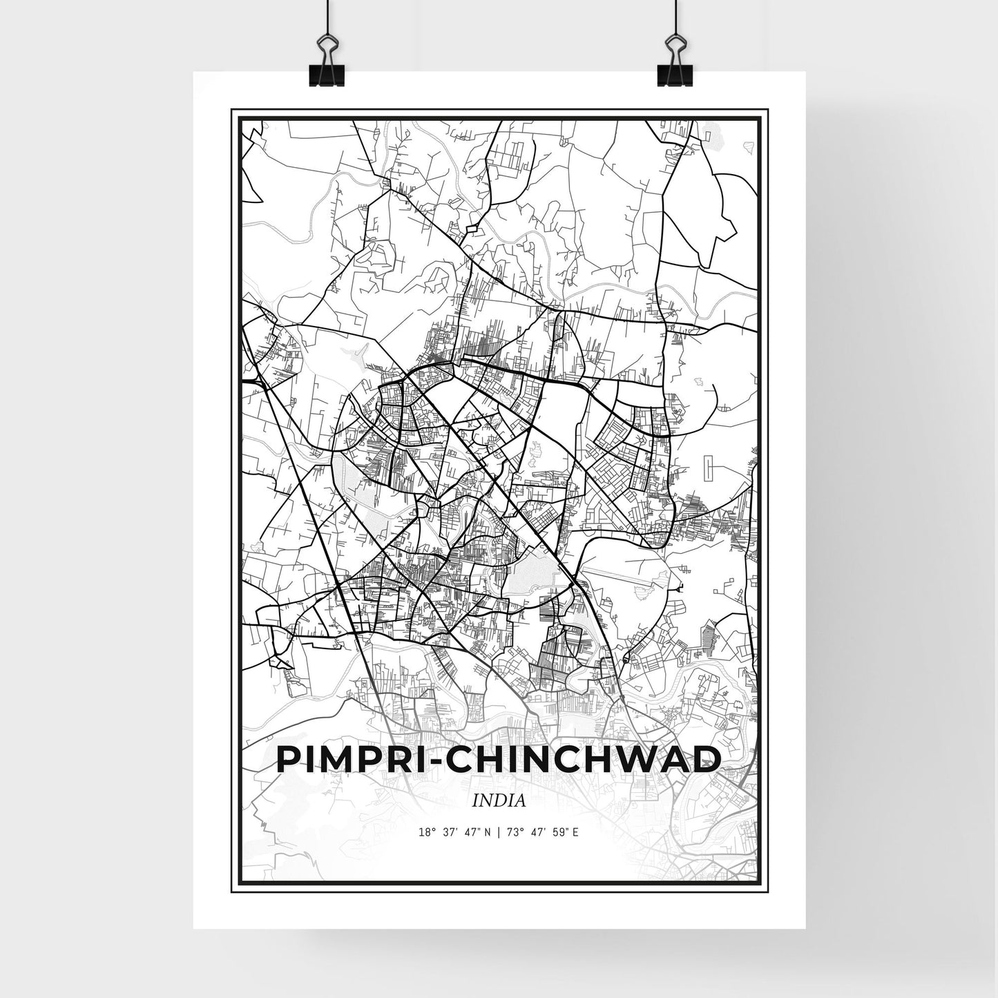 Pimpri-Chinchwad India - Premium City Map Poster