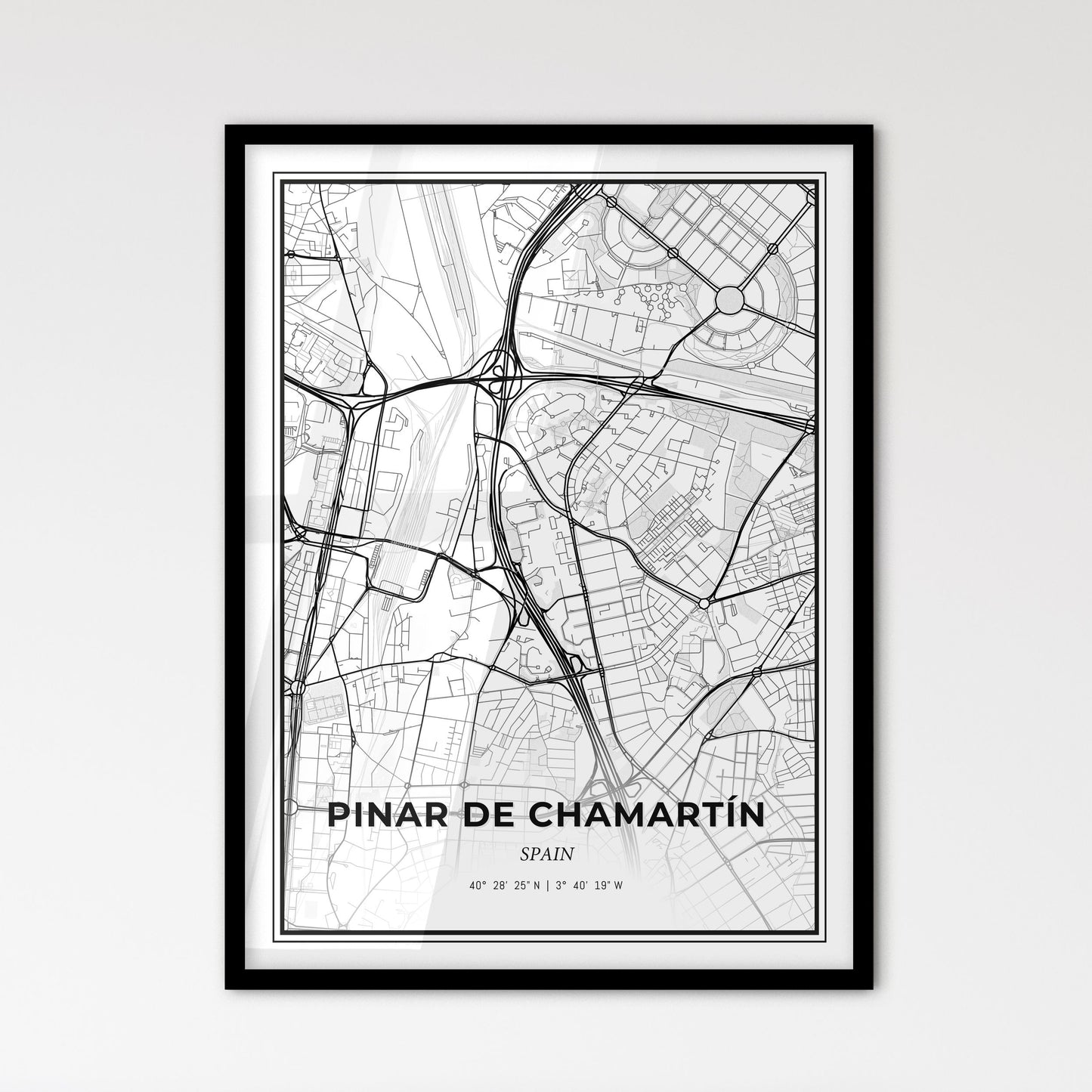 Pinar de Chamartín Spain - Scandinavian Style City Map for Modern Home Decor