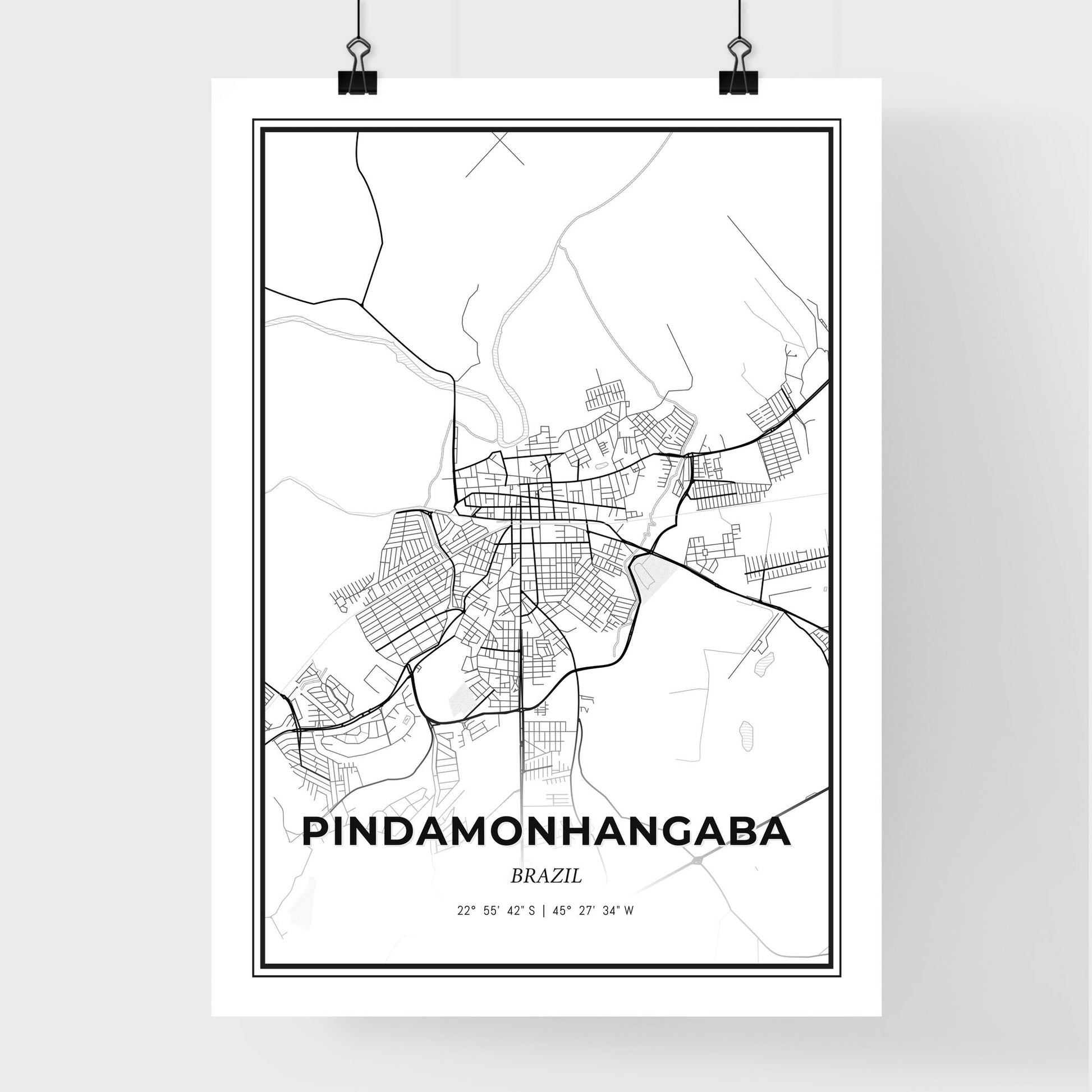 Pindamonhangaba Brazil - Premium City Map Poster