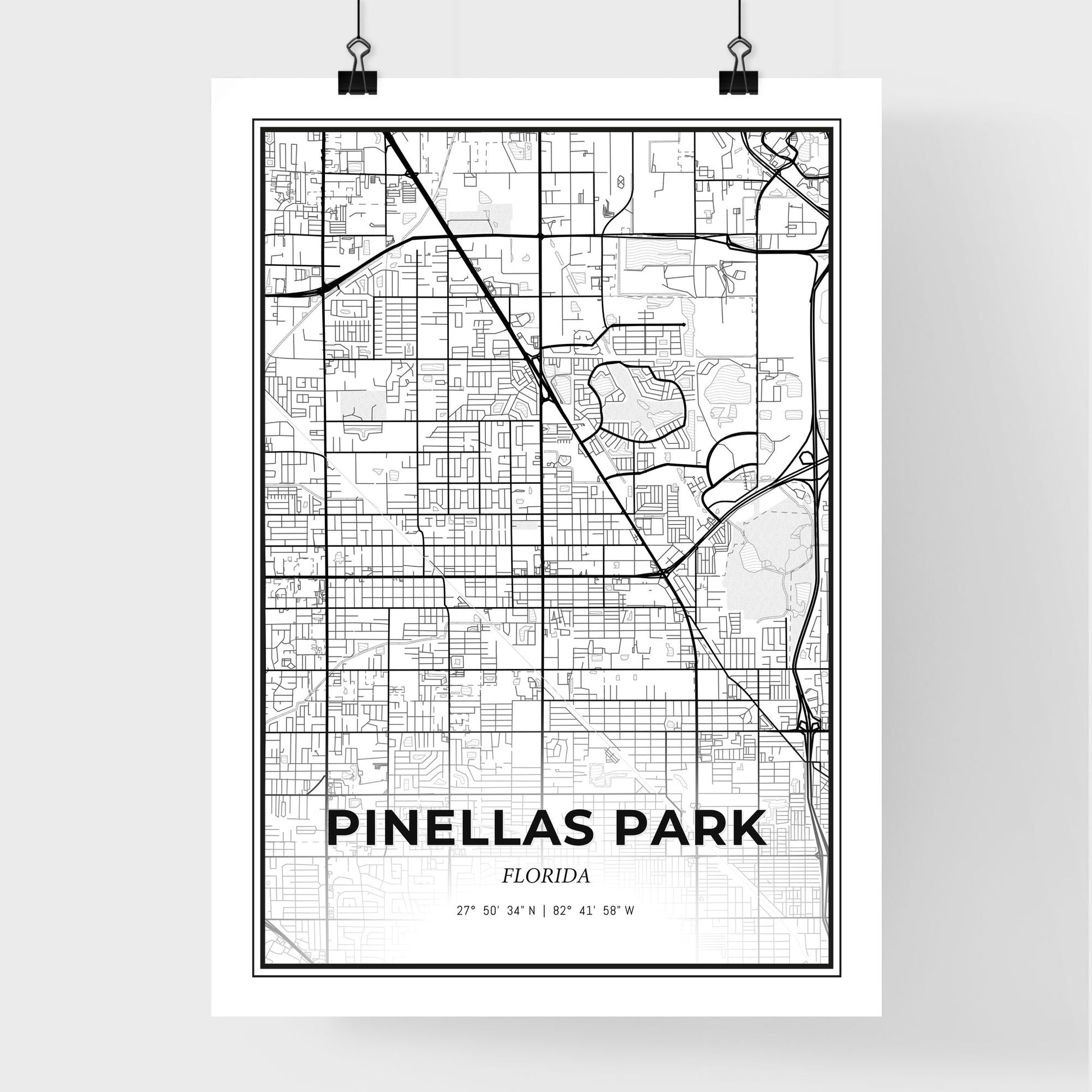 Pinellas Park Florida - Premium City Map Poster