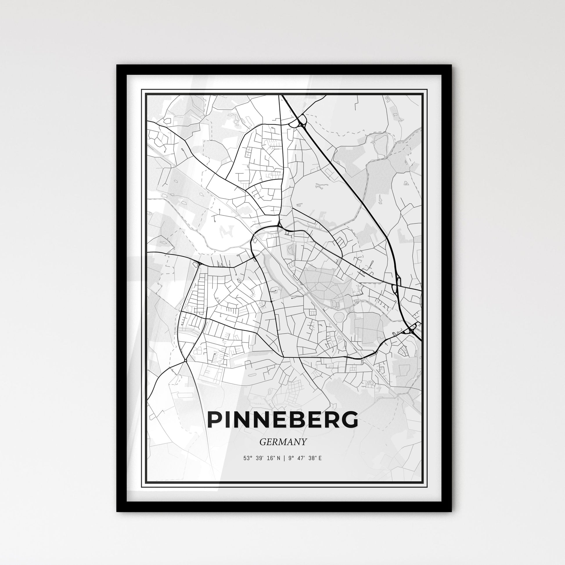 Pinneberg Germany - Scandinavian Style City Map for Modern Home Decor