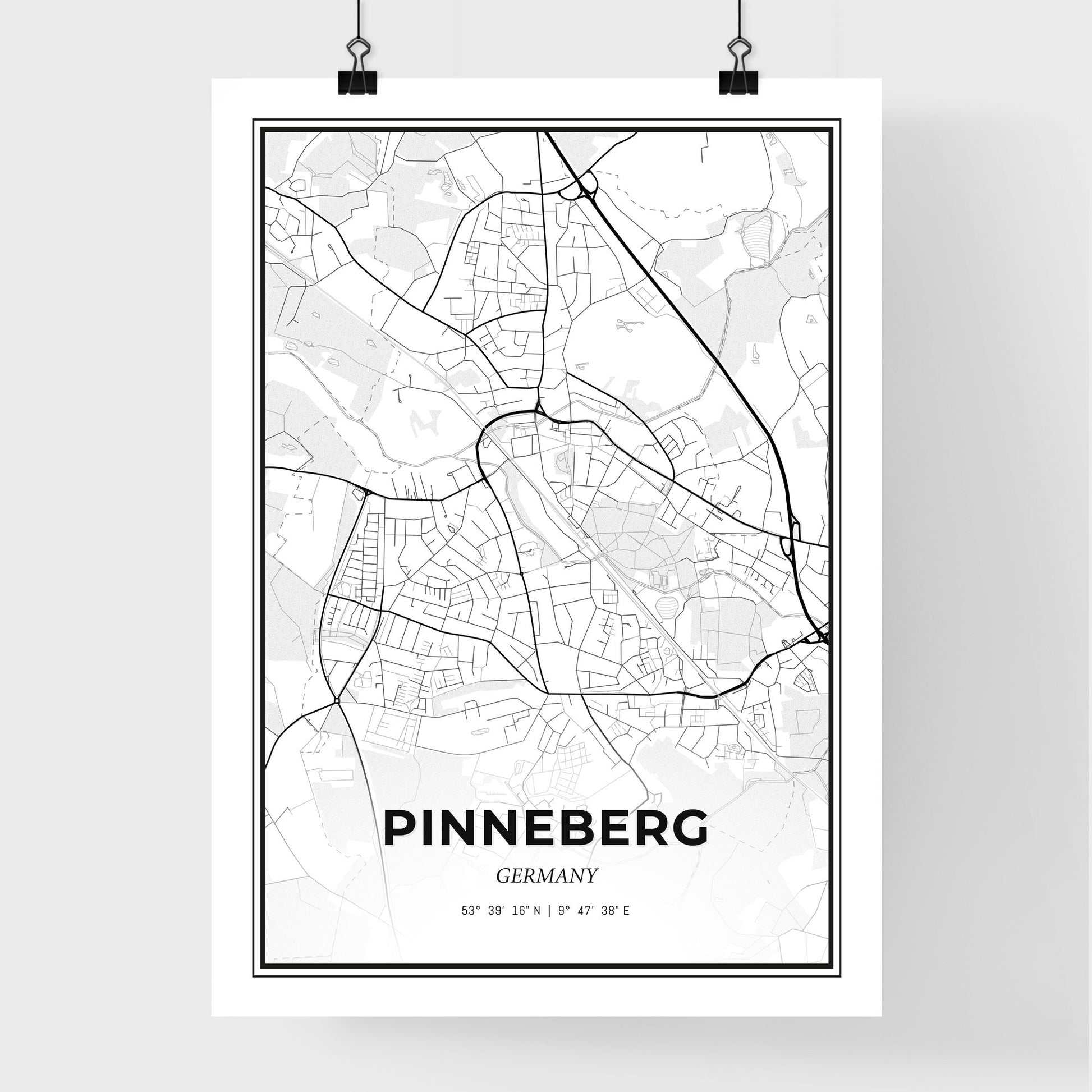 Pinneberg Germany - Premium City Map Poster