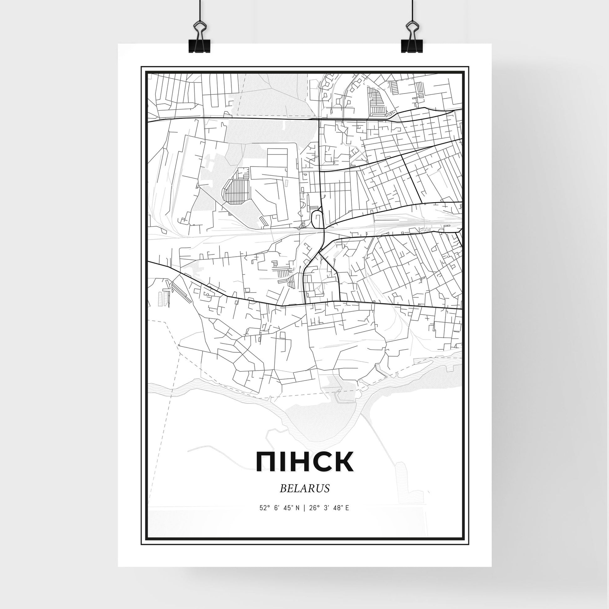 Pinsk Belarus - Premium City Map Poster