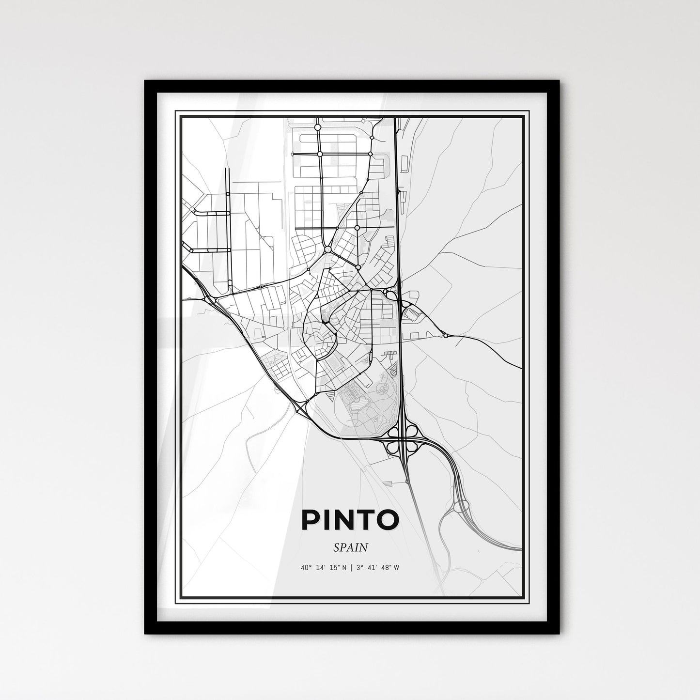 Pinto Spain - Scandinavian Style City Map for Modern Home Decor