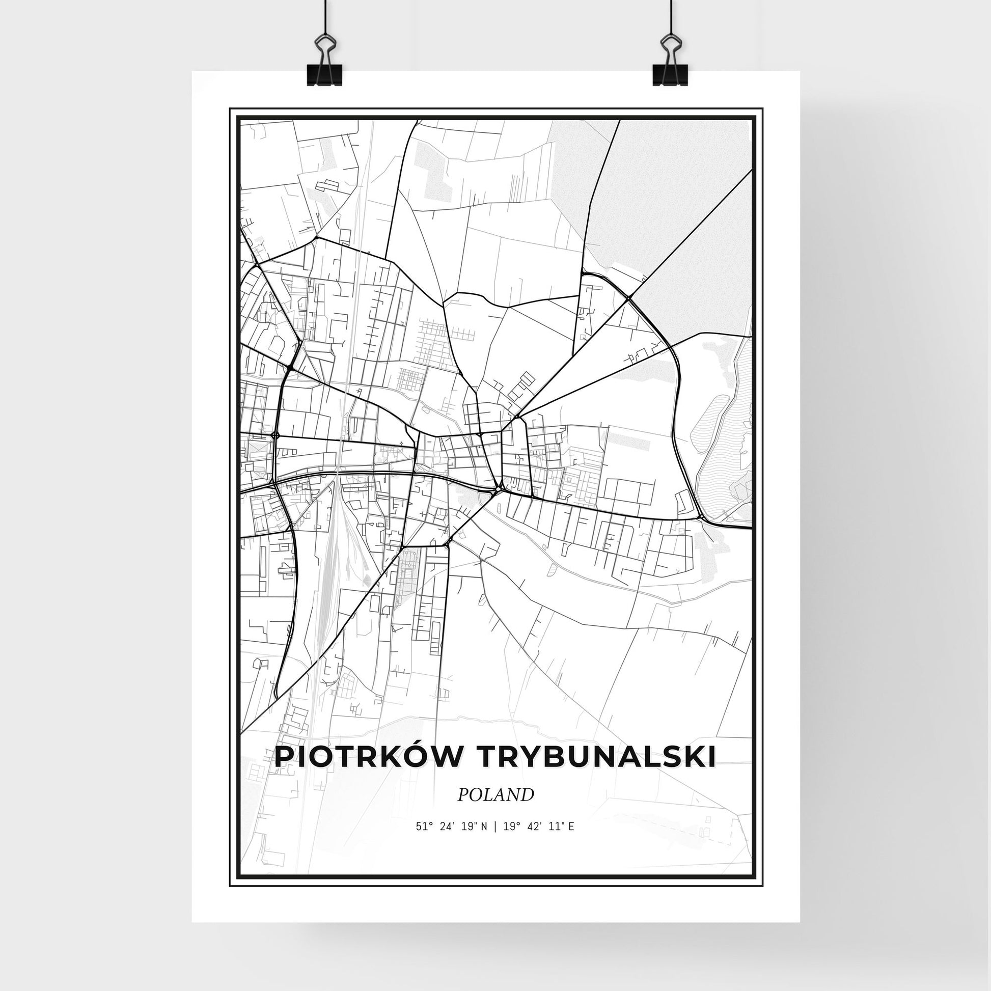 Piotrków Trybunalski Poland - Premium City Map Poster