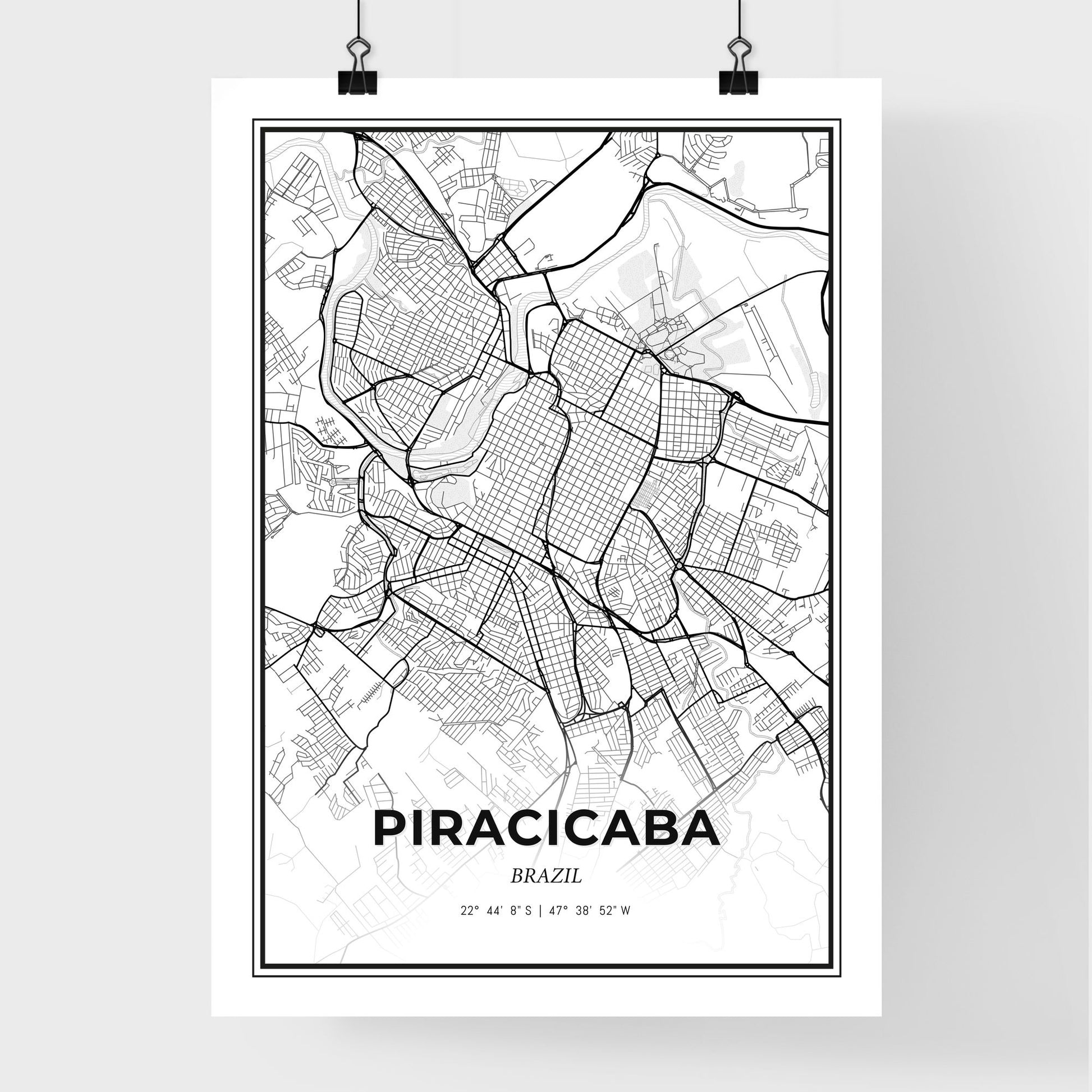 Piracicaba Brazil - Premium City Map Poster