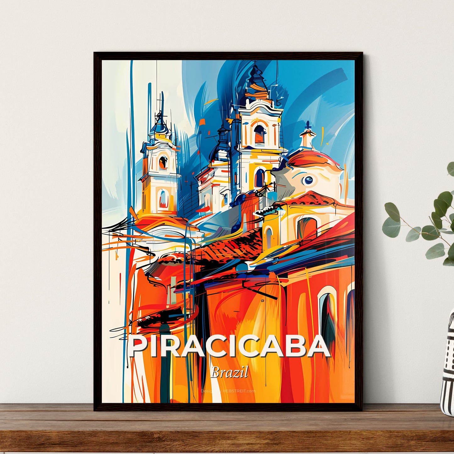 Vibrant Piracicaba, Brazil - A Painting Of A Building With Towers