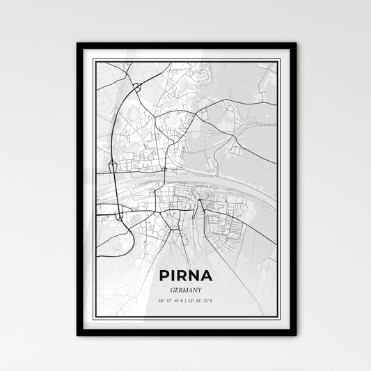 Pirna Germany - Scandinavian Style City Map for Modern Home Decor