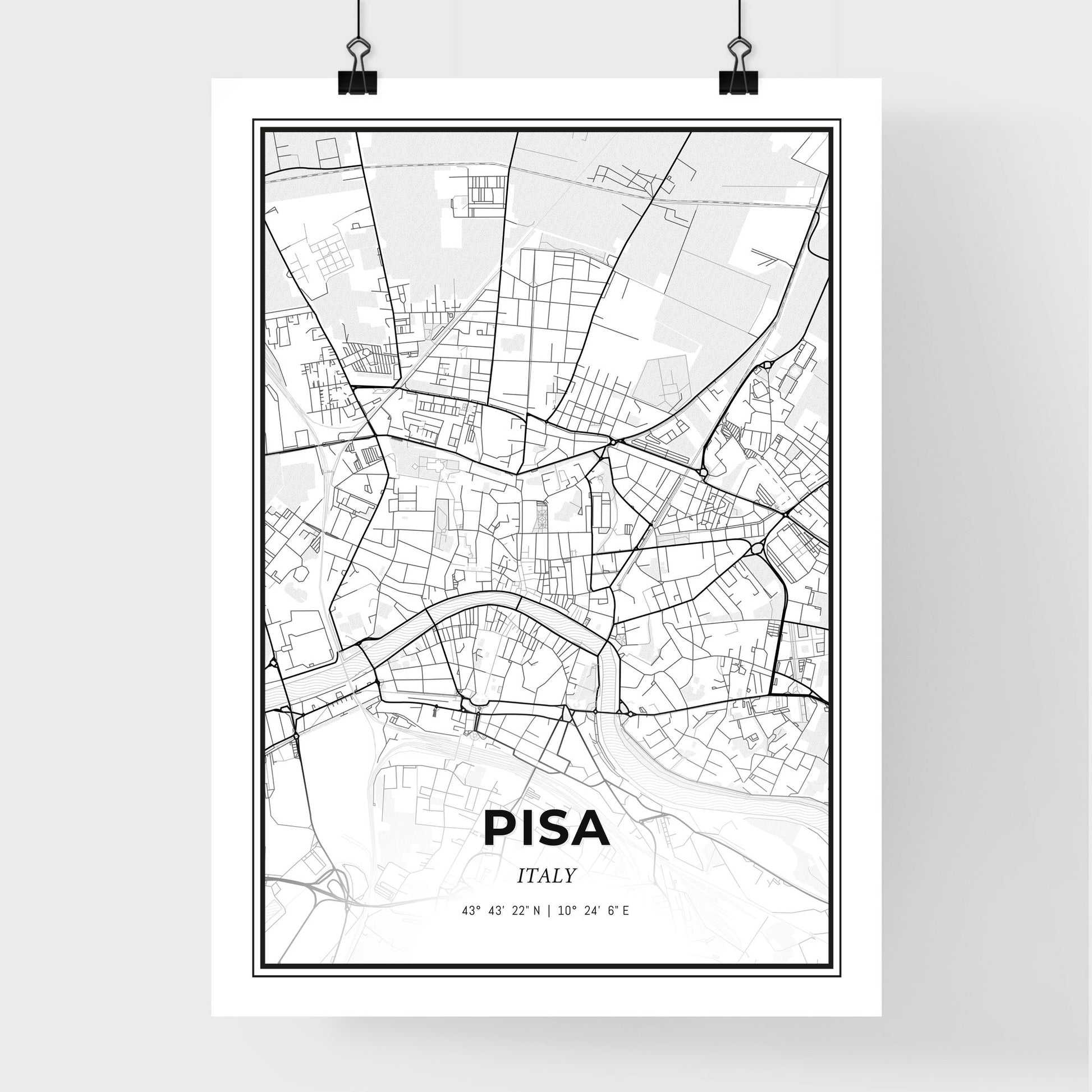 Pisa Italy - Premium City Map Poster