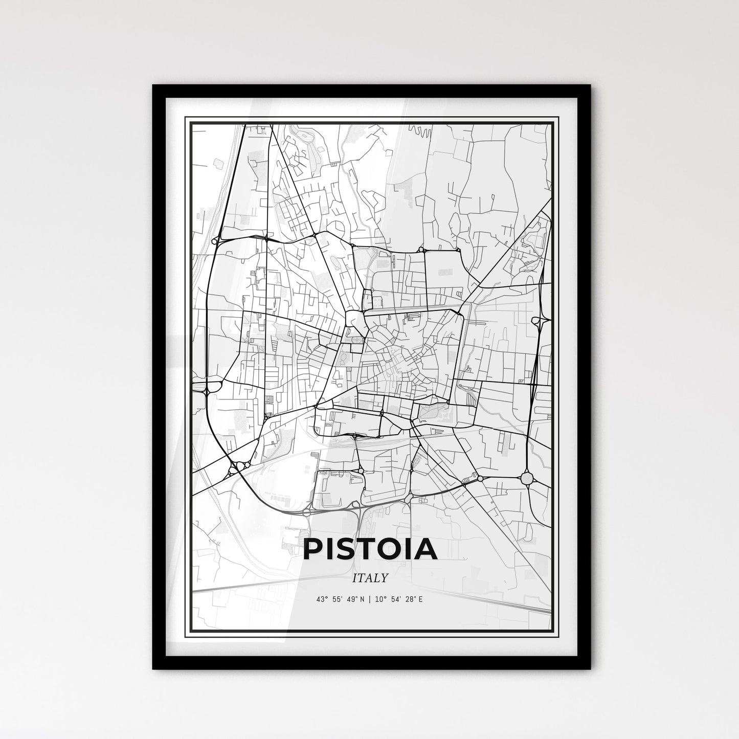 Pistoia Italy - Scandinavian Style City Map for Modern Home Decor