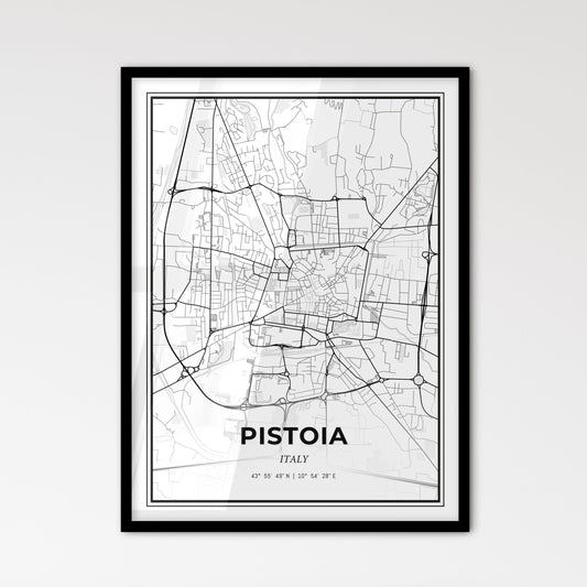 Pistoia Italy - Scandinavian Style City Map for Modern Home Decor