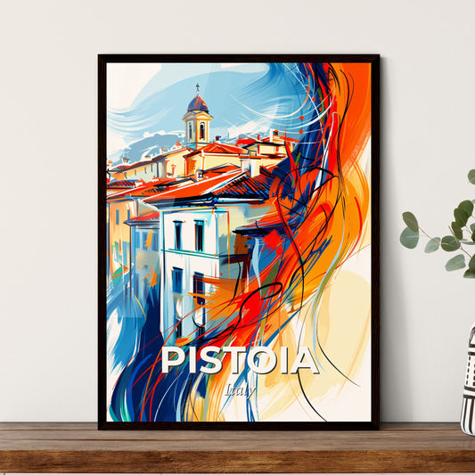 Vibrant Pistoia, Italy - A Colorful Painting Of Buildings