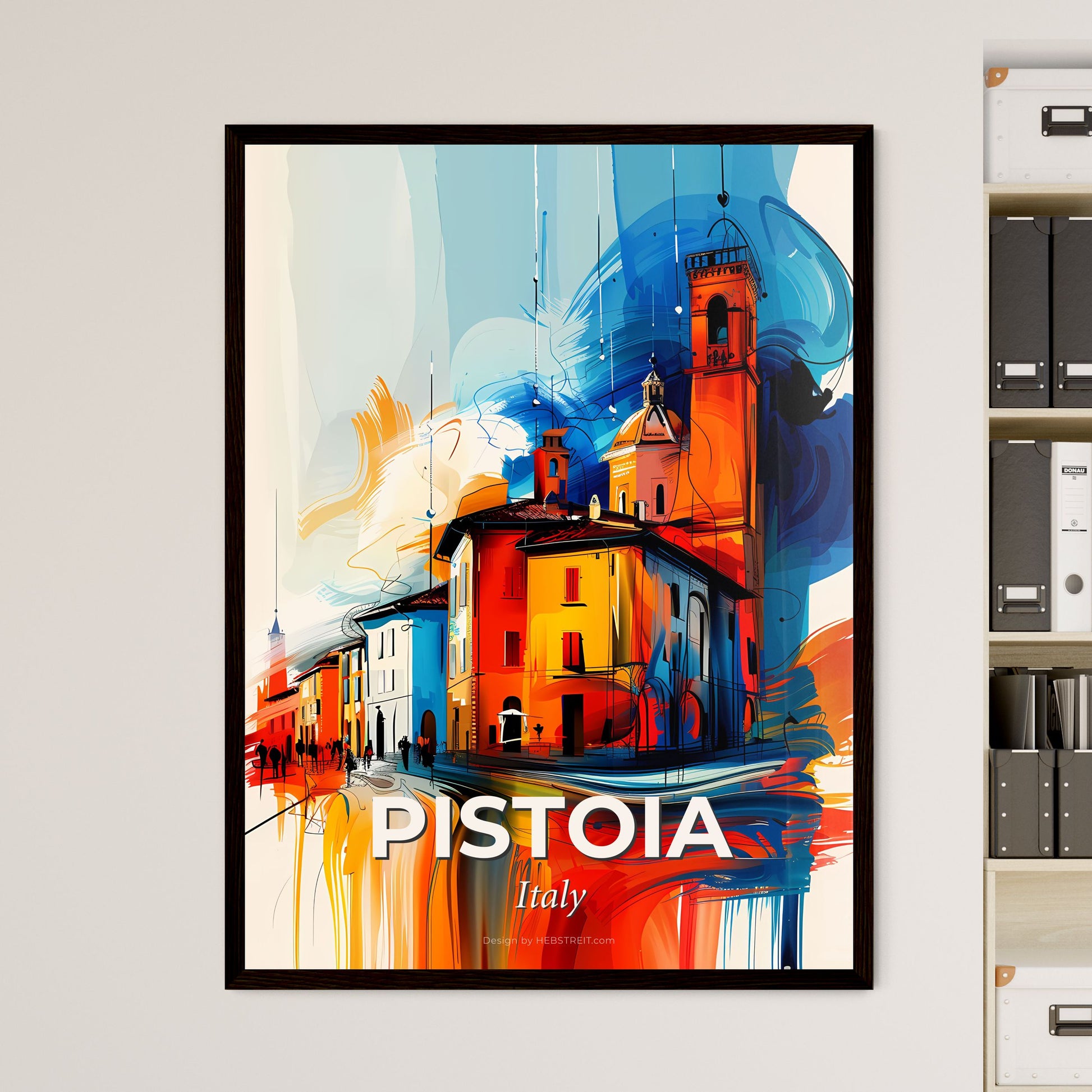 Vibrant Pistoia, Italy - A Painting Of A Colorful City