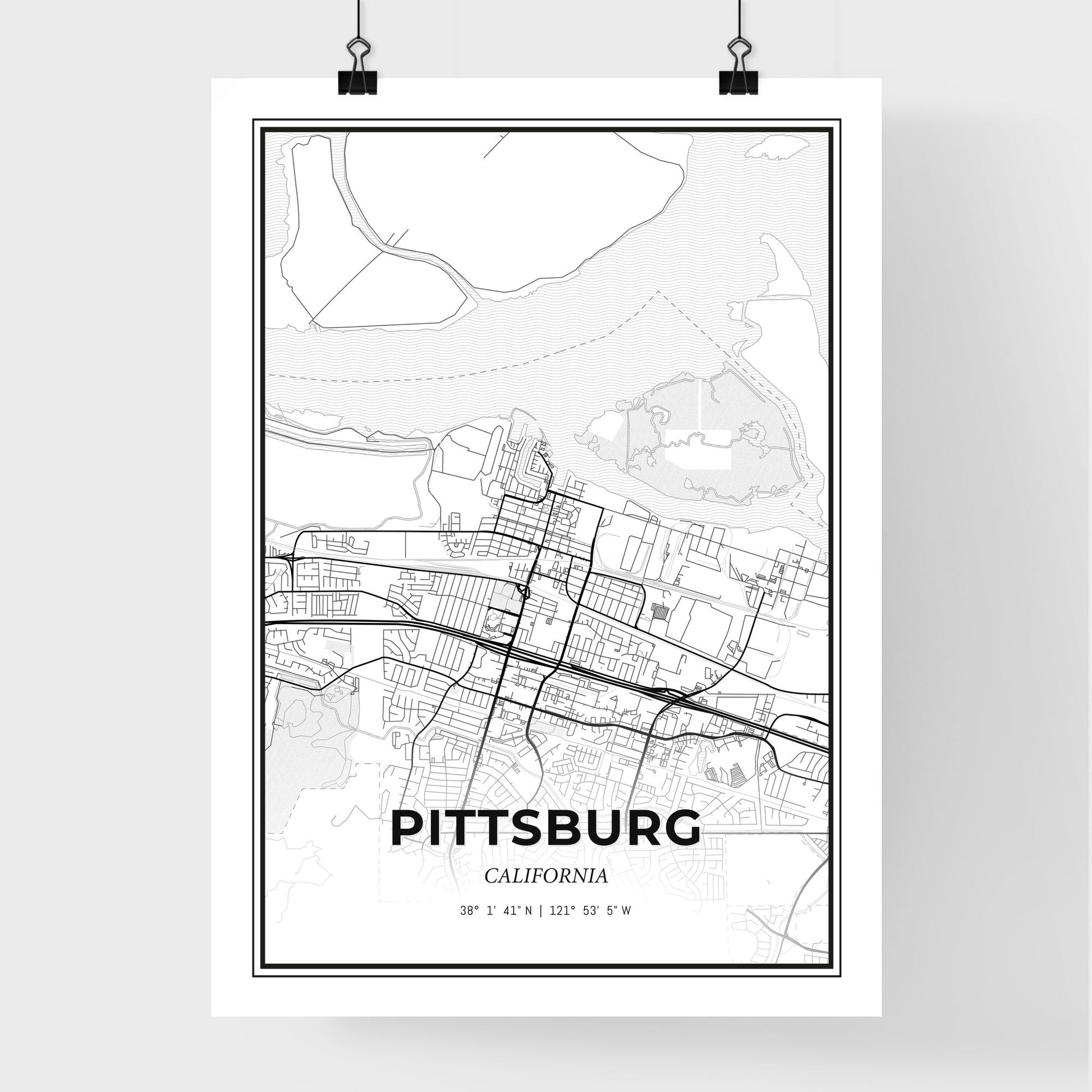 Pittsburg California - Premium City Map Poster