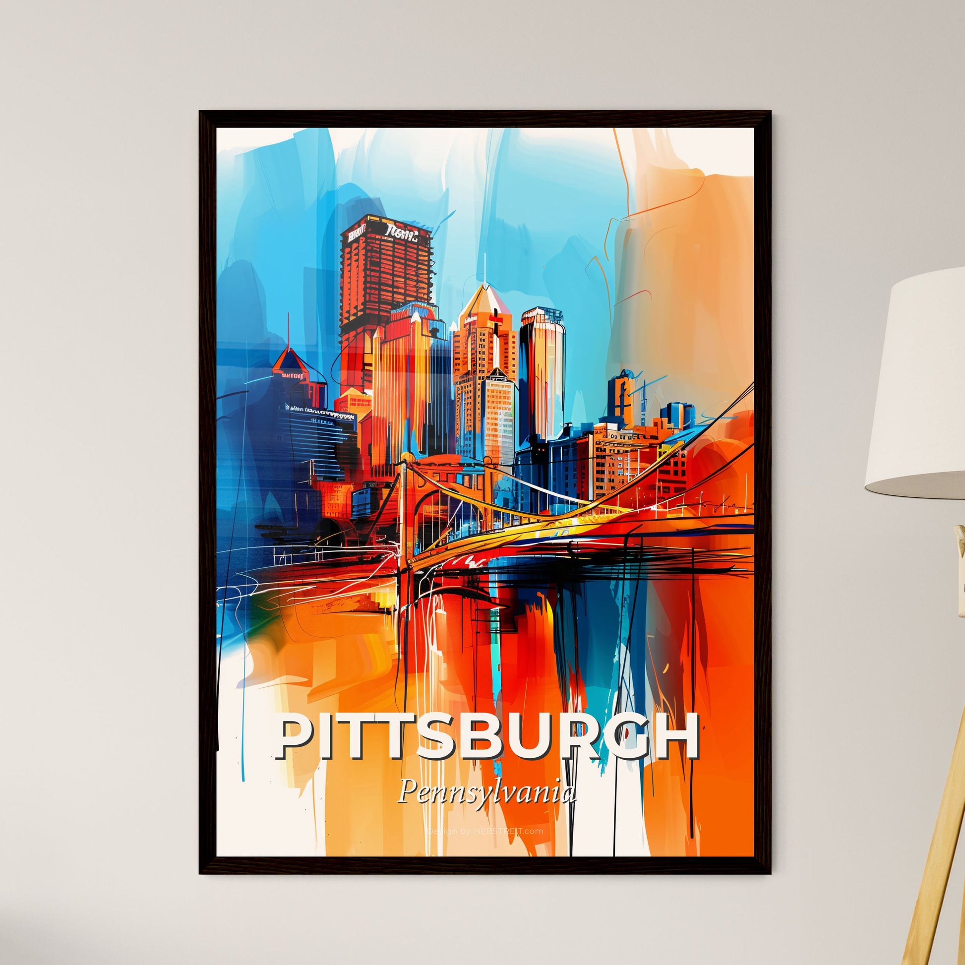 Vibrant Pittsburgh, Pennsylvania - A Painting Of A City