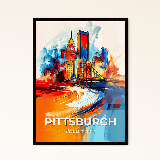 Vibrant Pittsburgh, Pennsylvania - A Colorful Cityscape With A Bridge