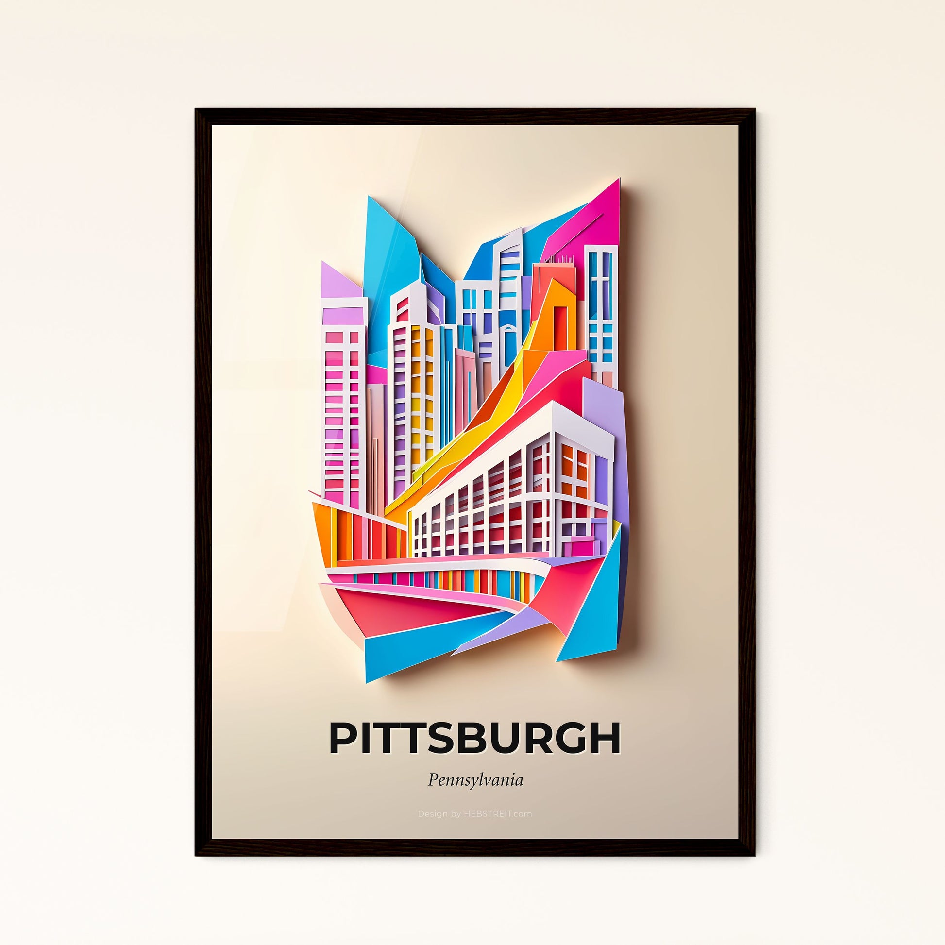 Vivid Pittsburgh, Pennsylvania - a colorful cityscape with a bridge and buildings