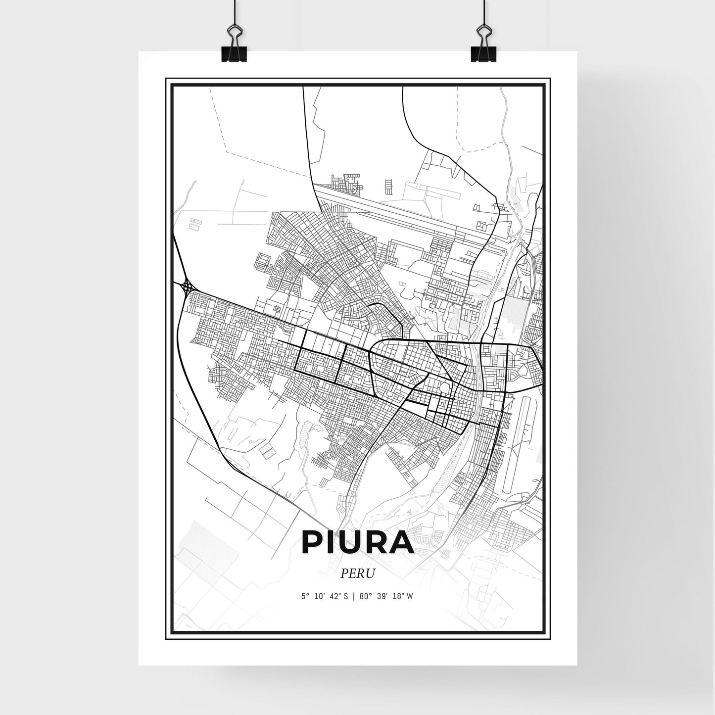 Piura Peru - Premium City Map Poster