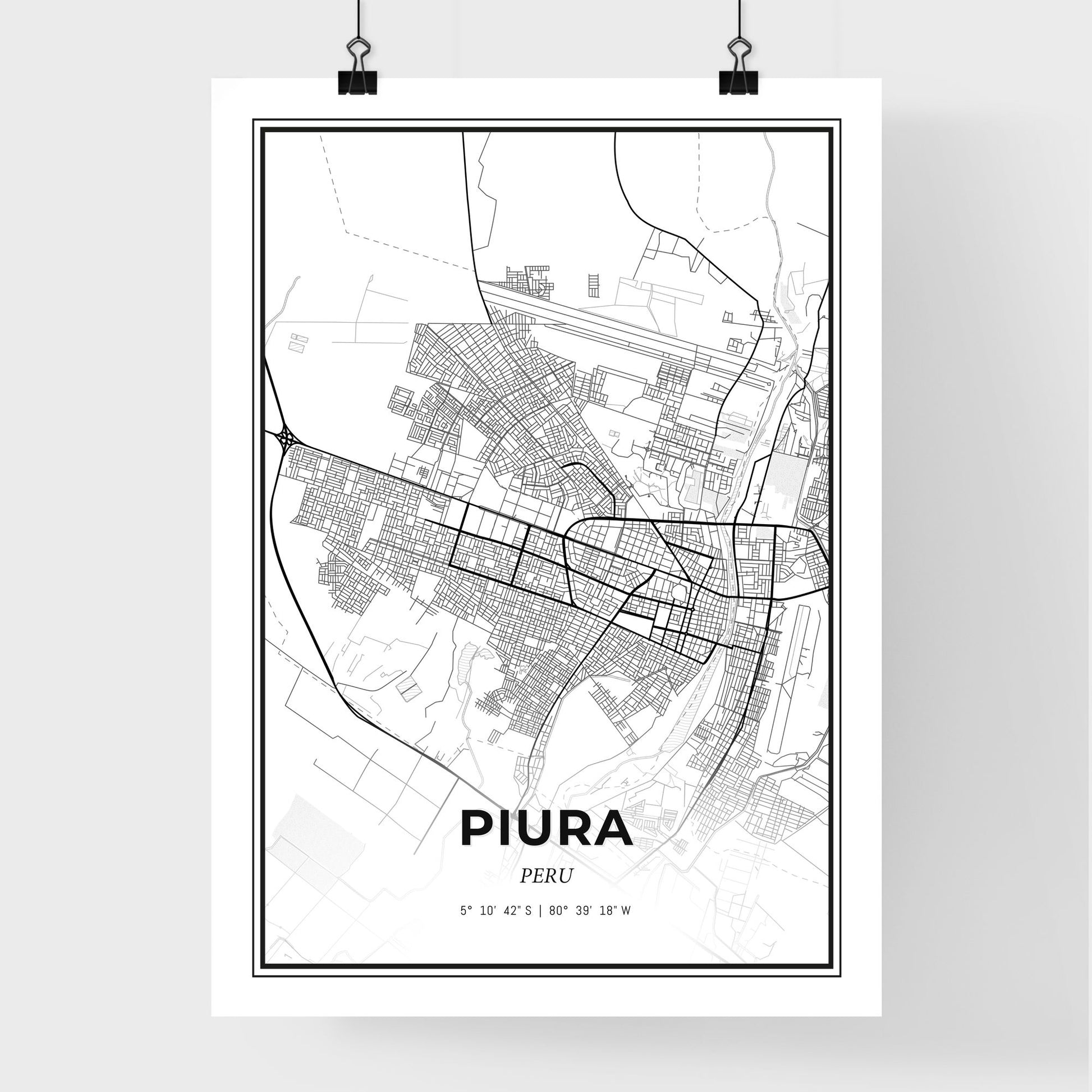 Piura Peru - Premium City Map Poster