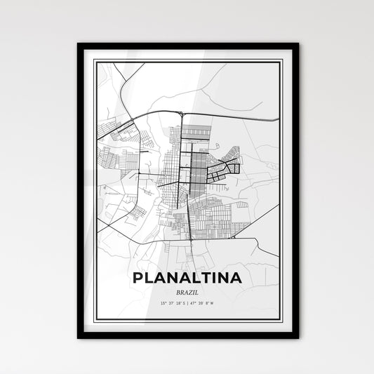 Planaltina Brazil - Scandinavian Style City Map for Modern Home Decor