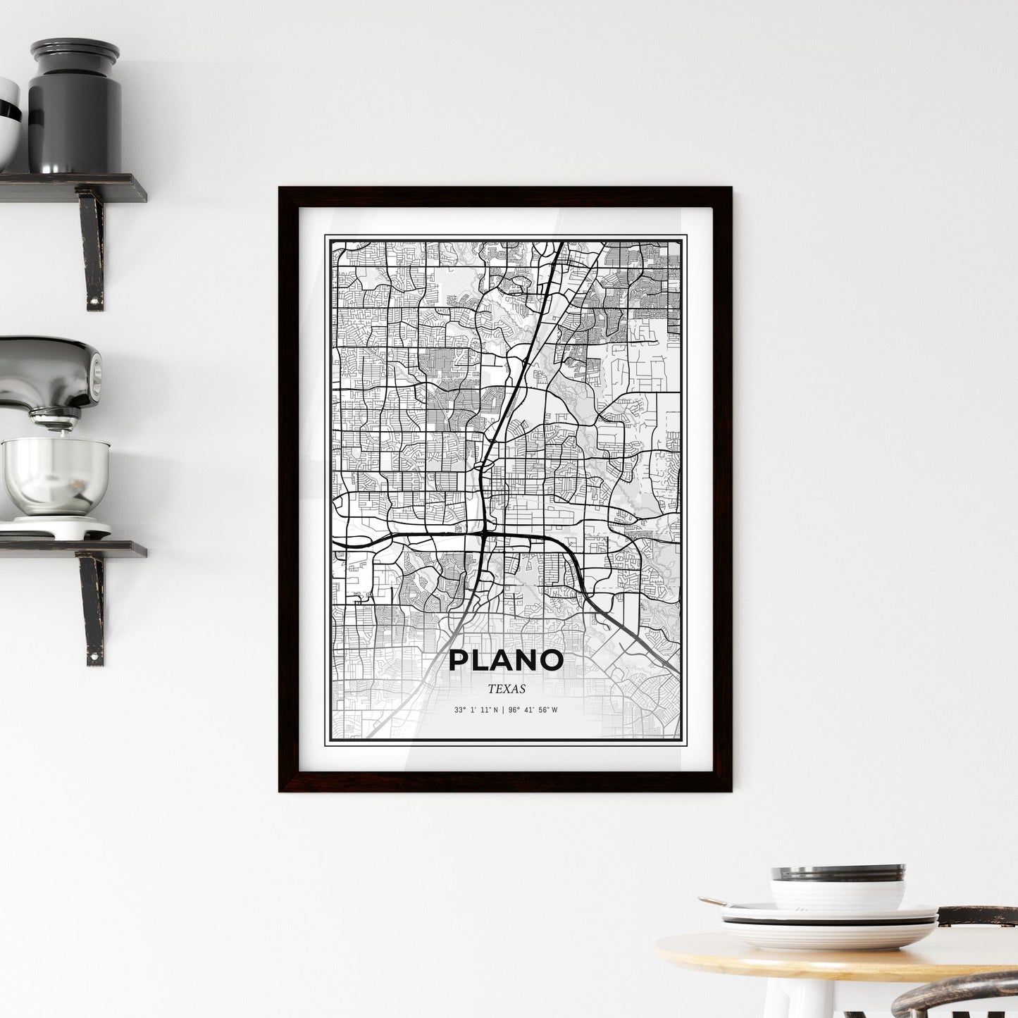 Plano Texas - Minimal City Map