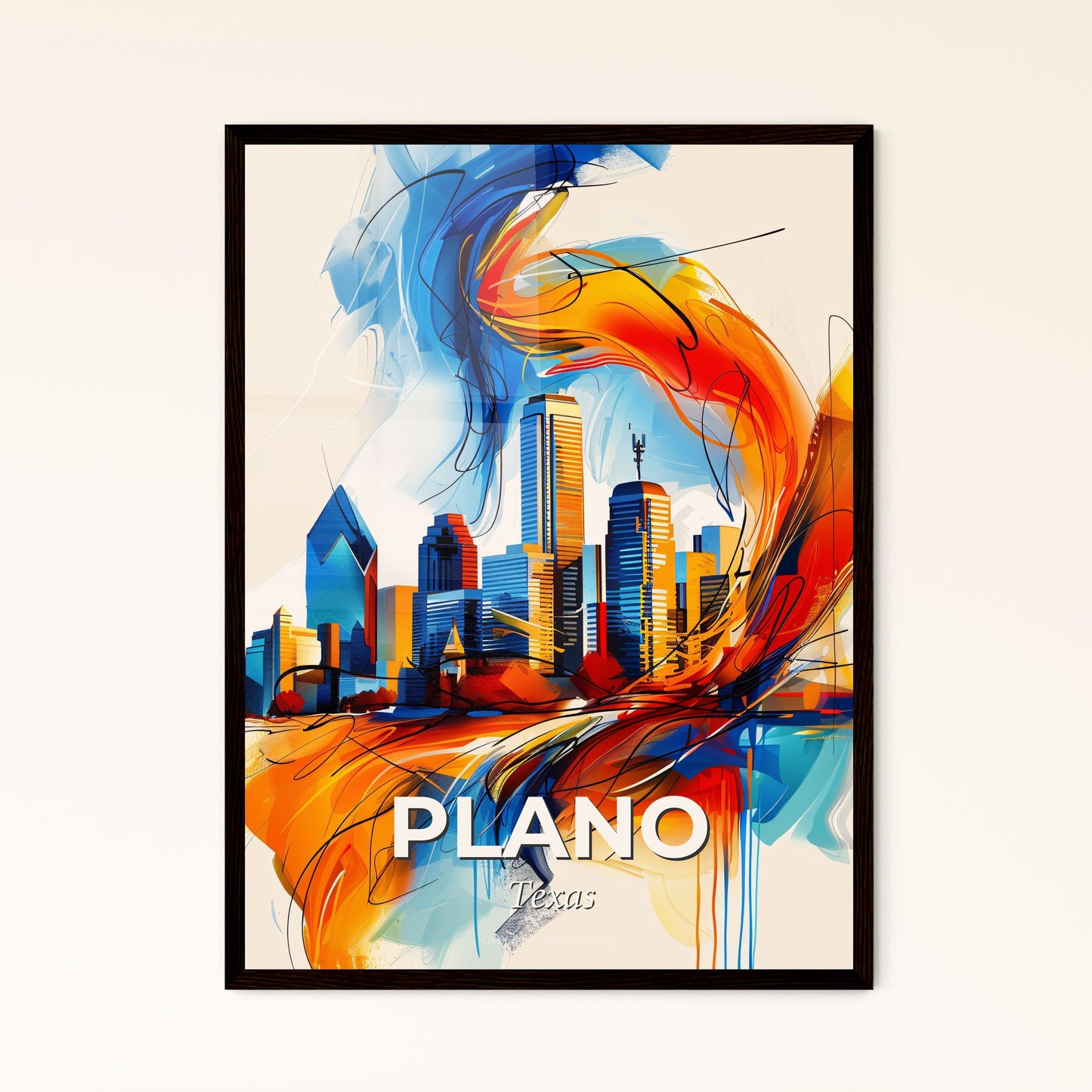 Vibrant Plano, Texas - A Colorful Cityscape With A Few Buildings