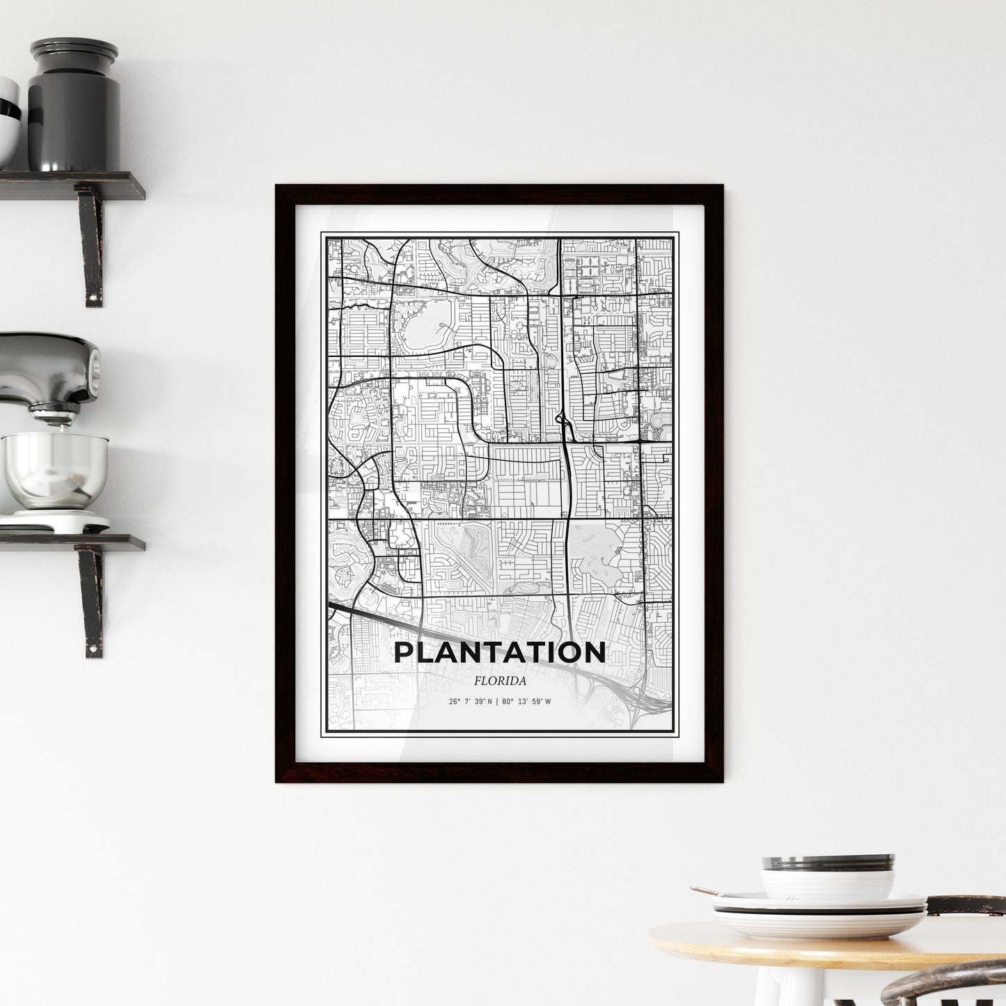 Plantation Florida - Minimal City Map