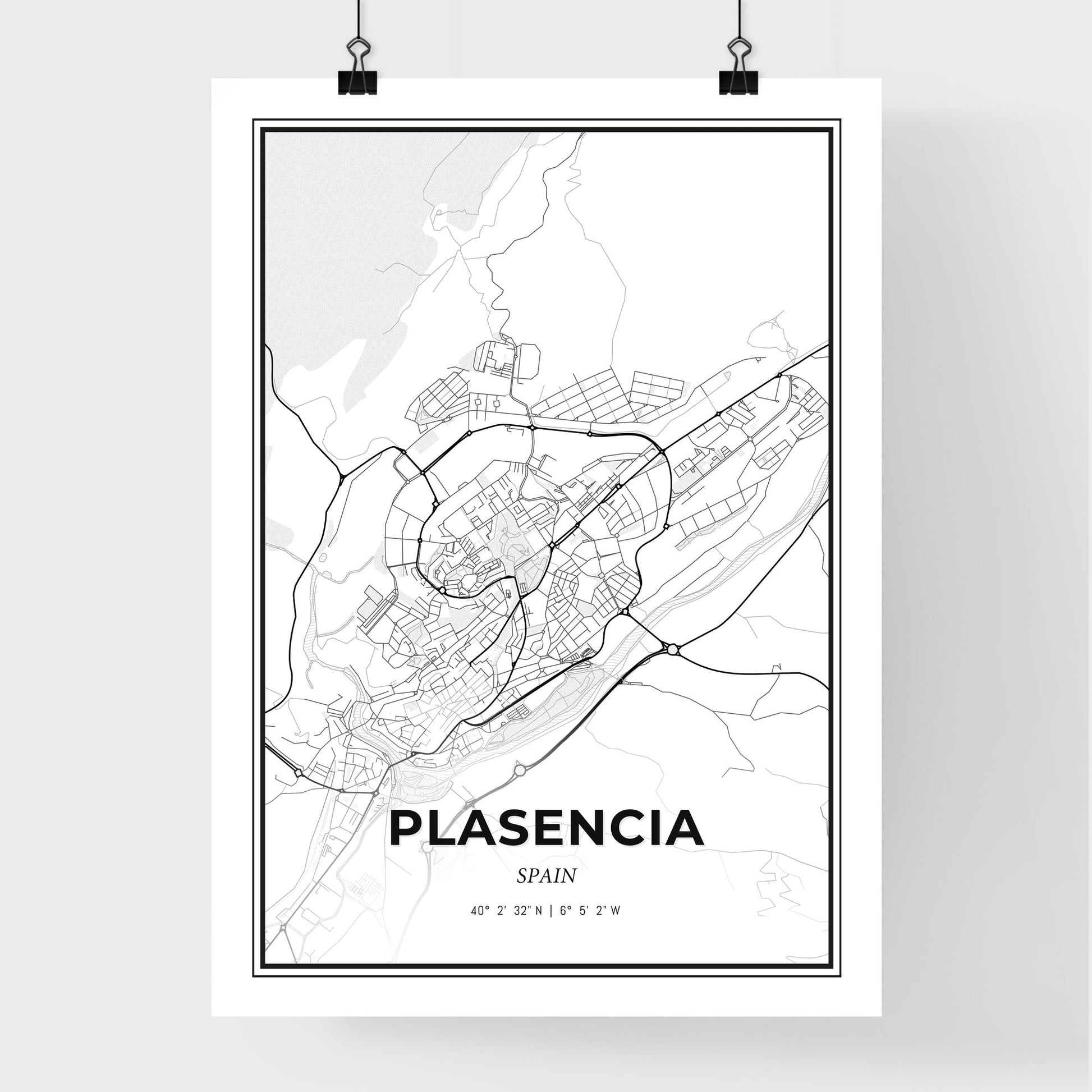 Plasencia Spain - Premium City Map Poster