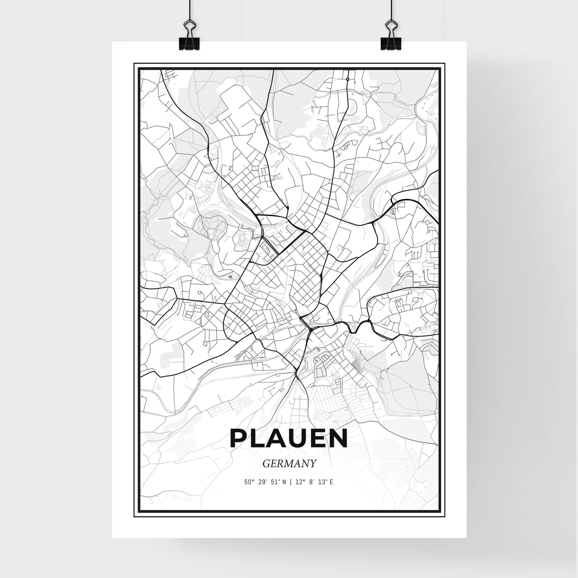 Plauen Germany - Premium City Map Poster