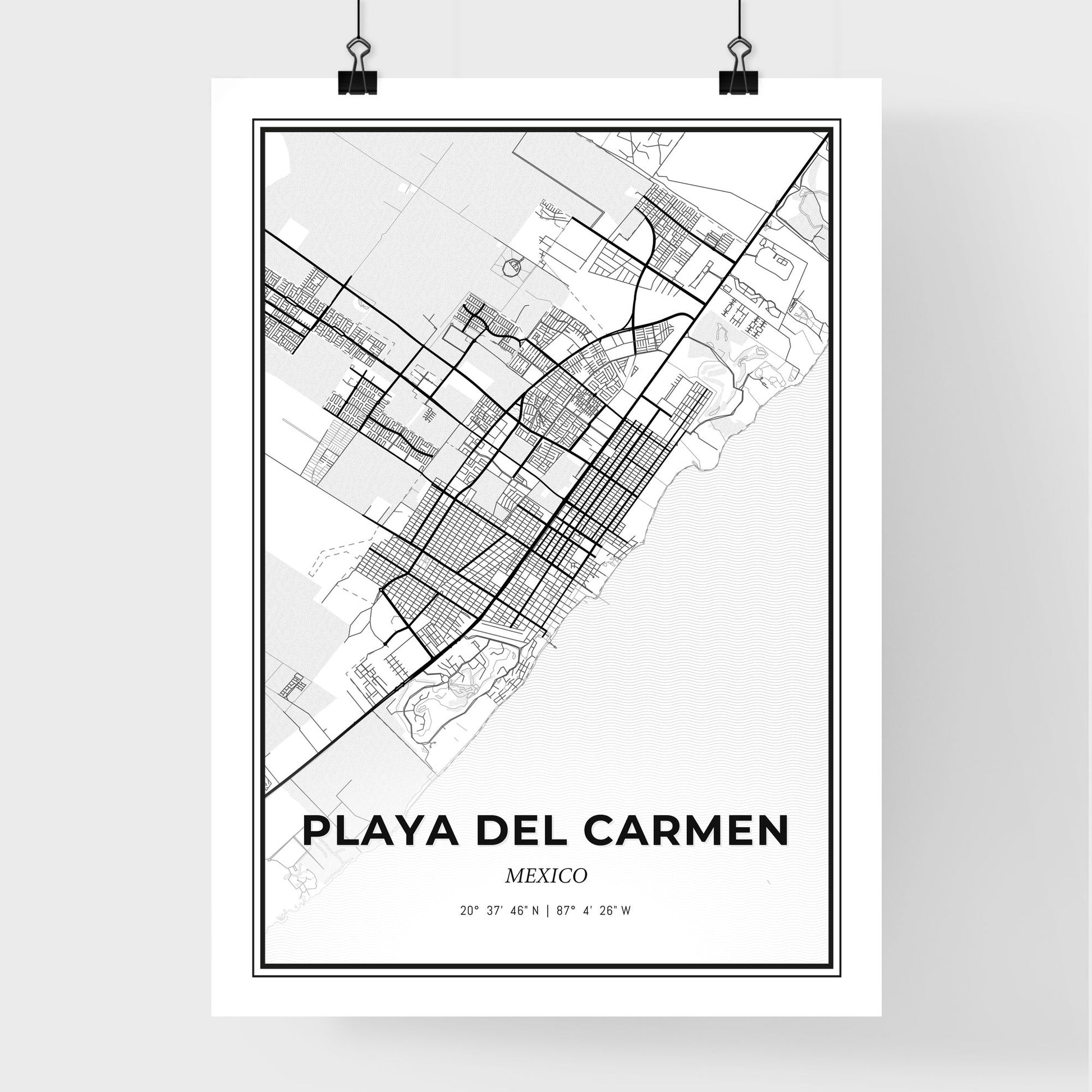 Playa del Carmen Mexico - Premium City Map Poster