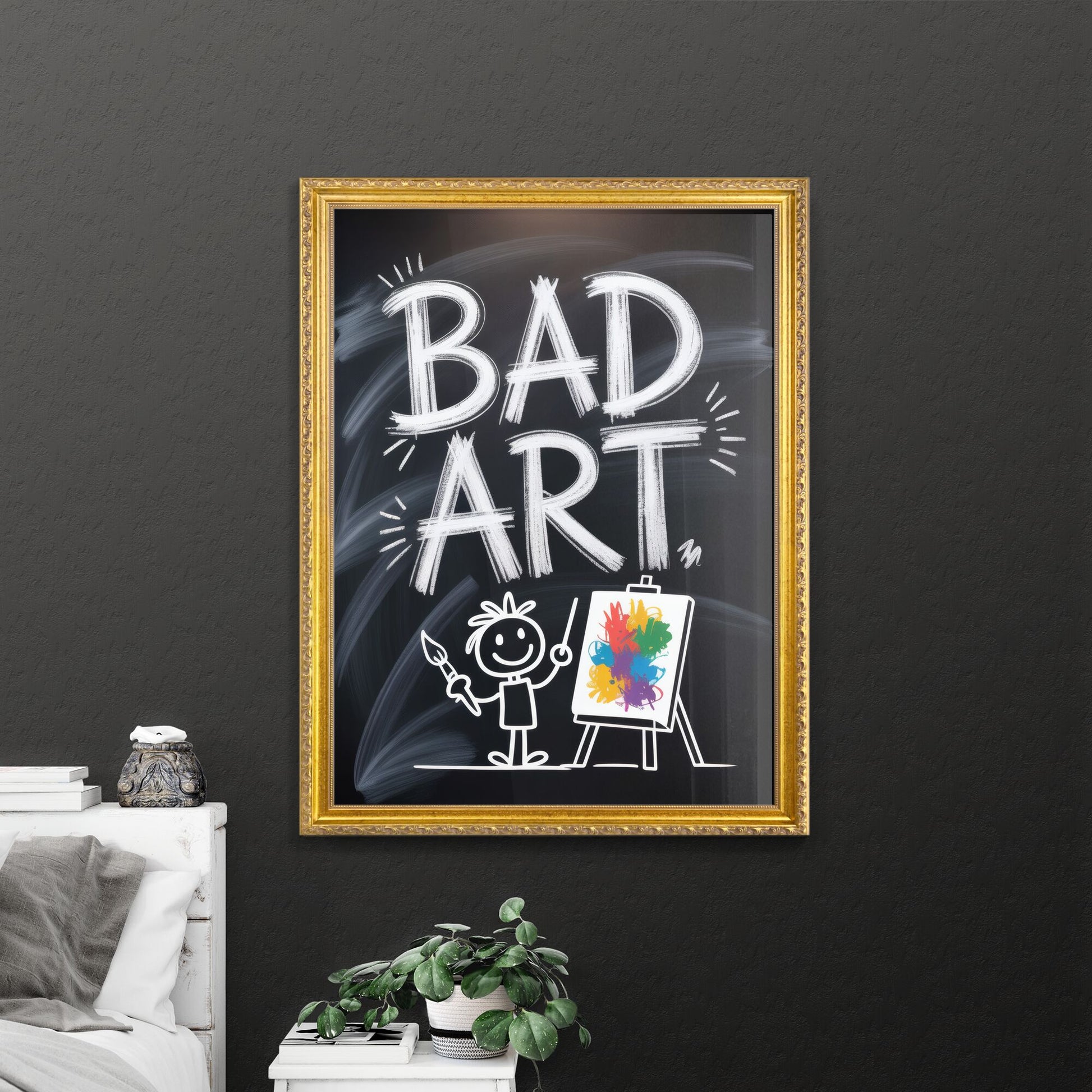 Playful Illustration Celebrating Imperfect Creations in Art: Embrace Your Unique Style and Experimentation.