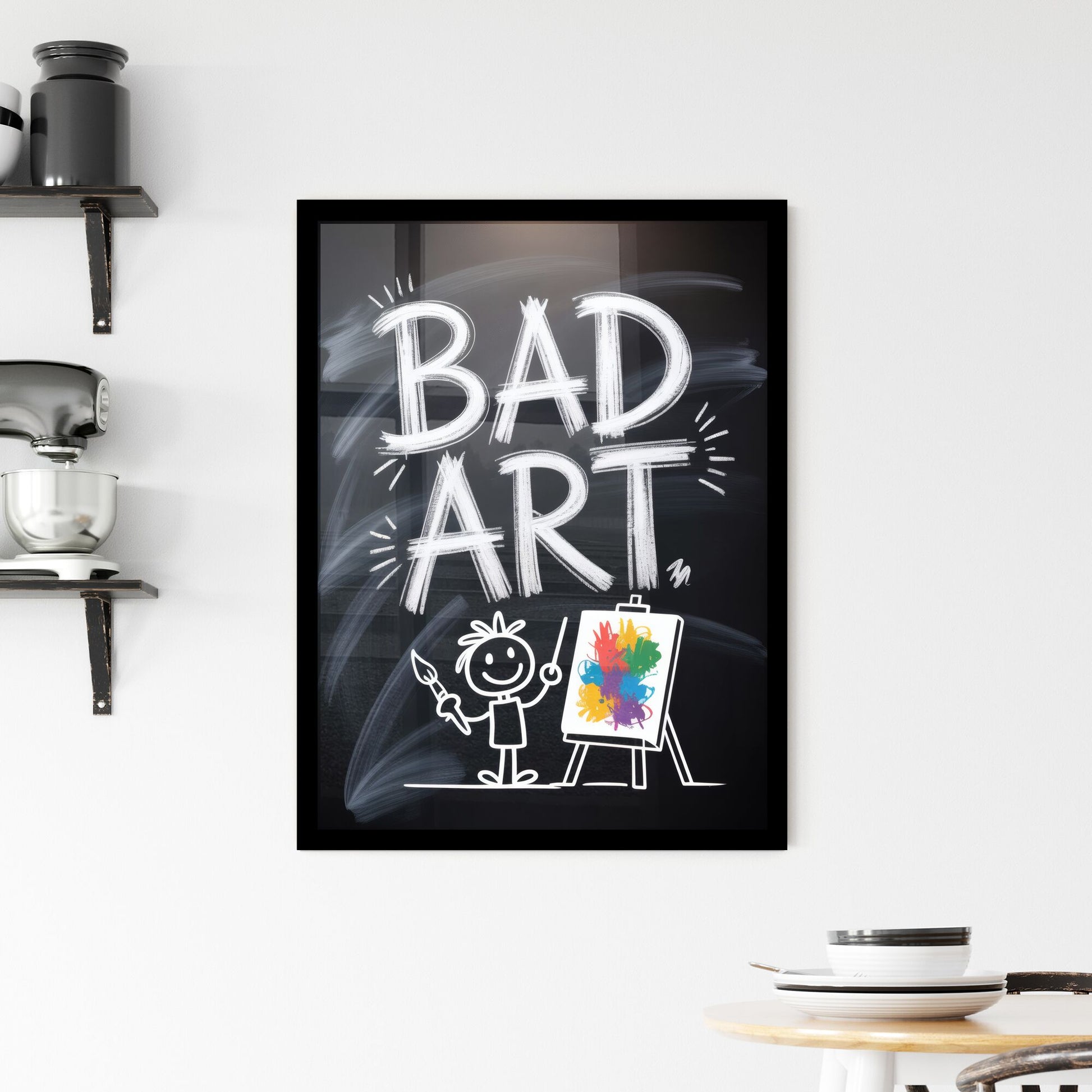 Playful Illustration Celebrating Imperfect Creations in Art: Embrace Your Unique Style and Experimentation. Framed Print
